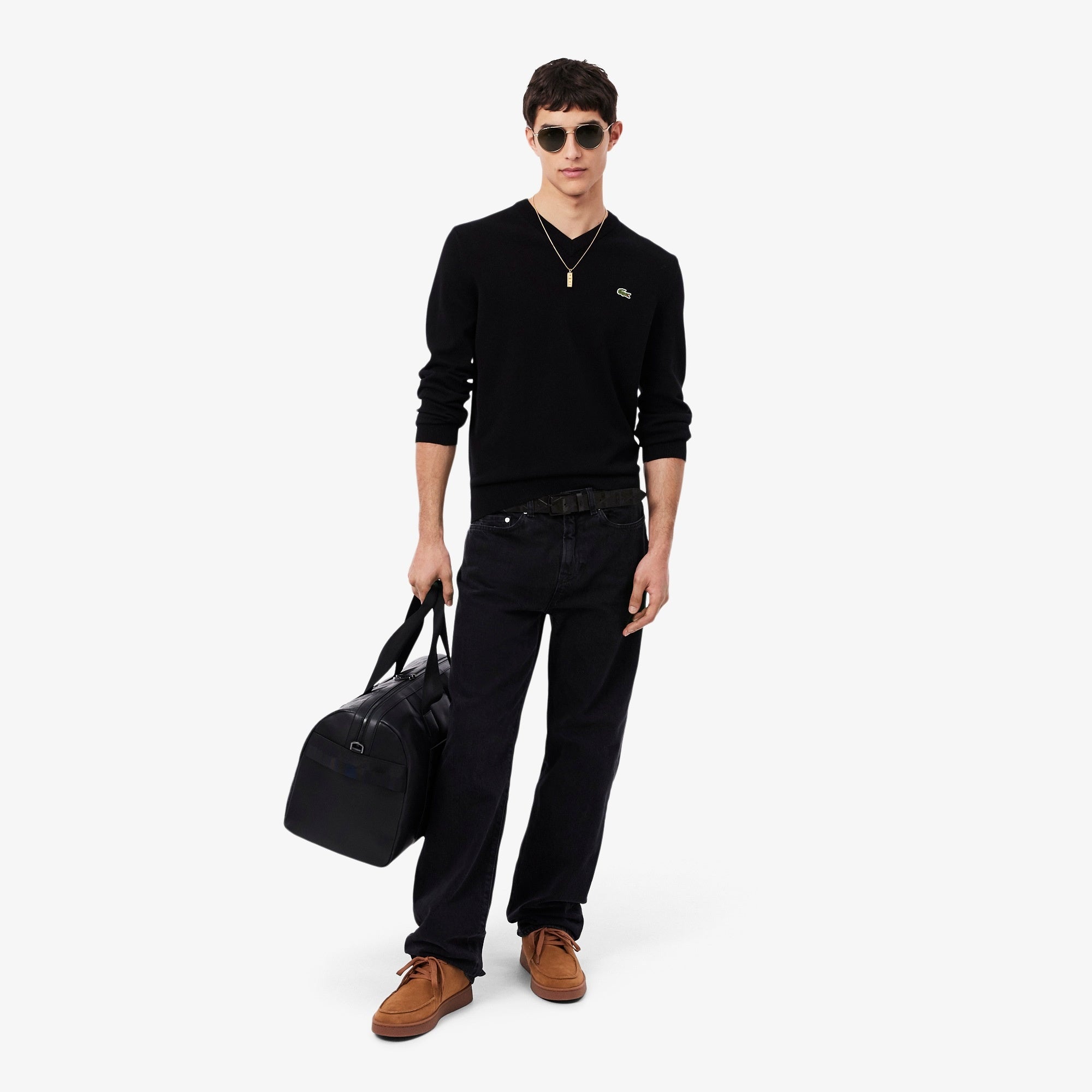 Cintura in pelle con monogramma RC4093 000 LACOSTE ACCESSORI 