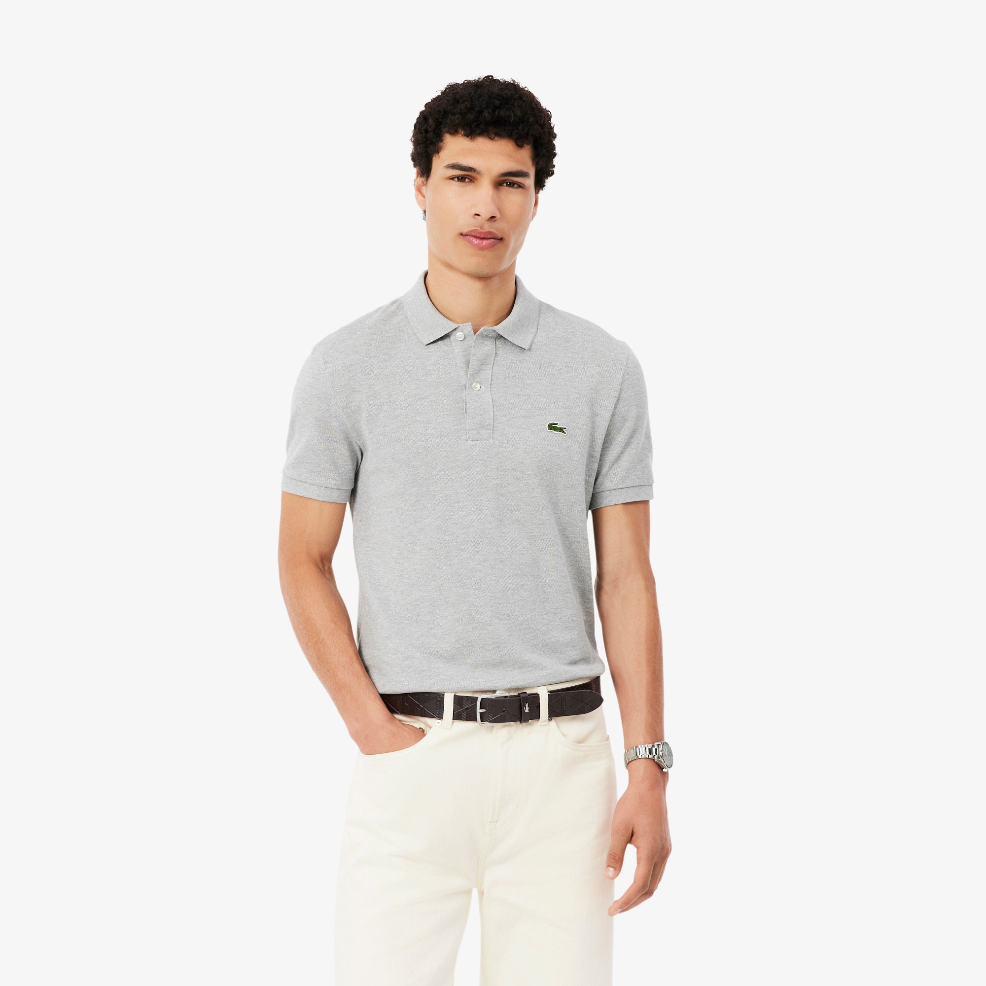 Cintura in pelle con monogramma RC4093 028 LACOSTE ACCESSORI 