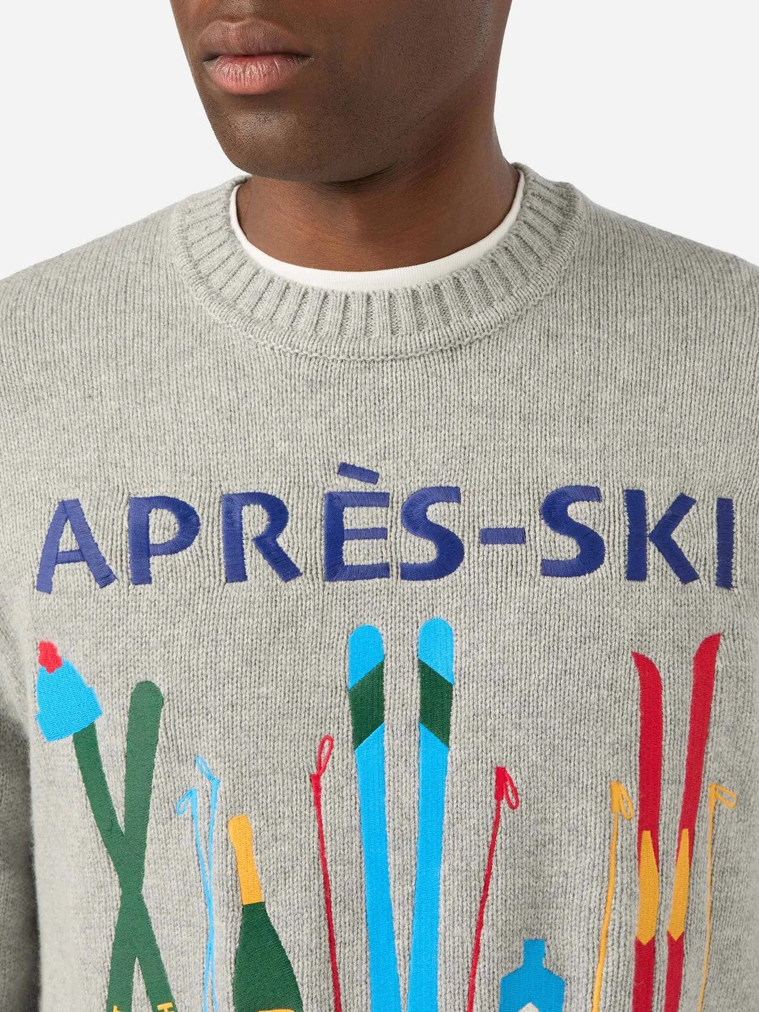 Maglia bombardino con ricamo après-ski BOMD005 02382M MC2 SAINT BARTH 