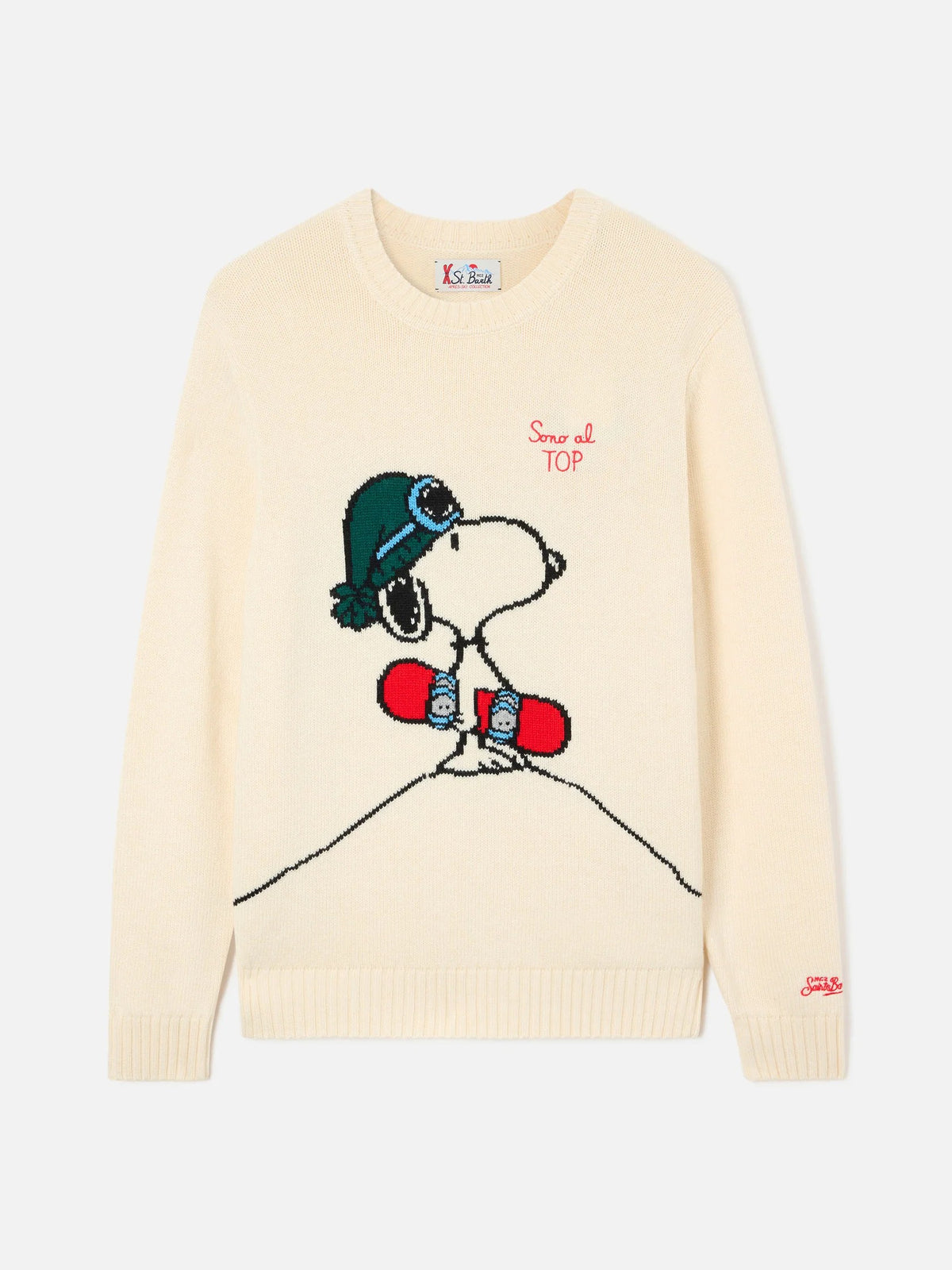 Maglia bombardino con ricamo snoopy sono al top BOMD005 03340M MC2 SAINT BARTH 