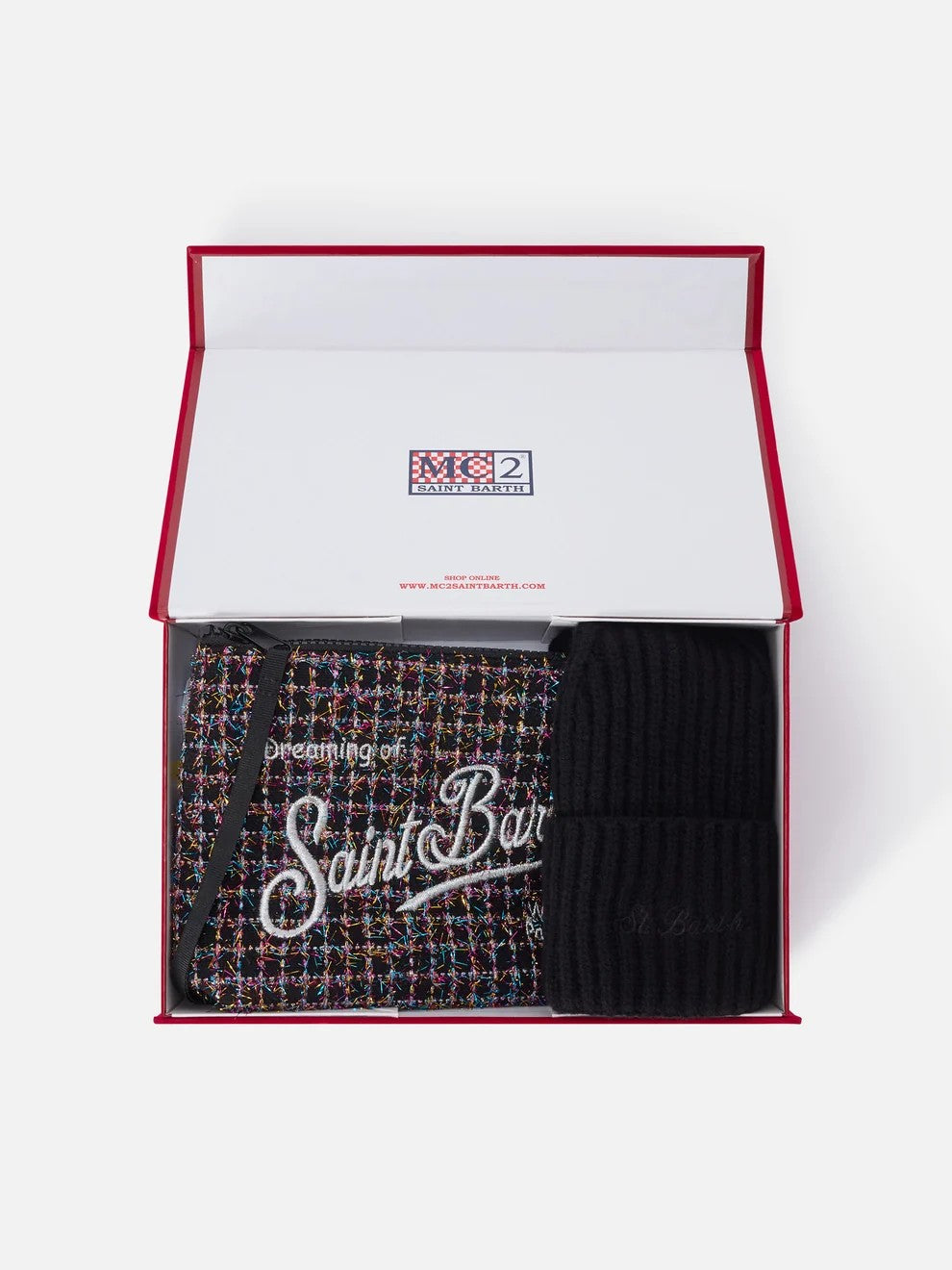 Set pochette e berretto in tweed BOX0048 04510M MC2 SAINT BARTH 