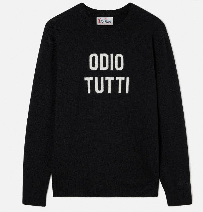 Maglia Heron con intarsio odio tutti HER0001 00050M MC2 SAINT BARTH 