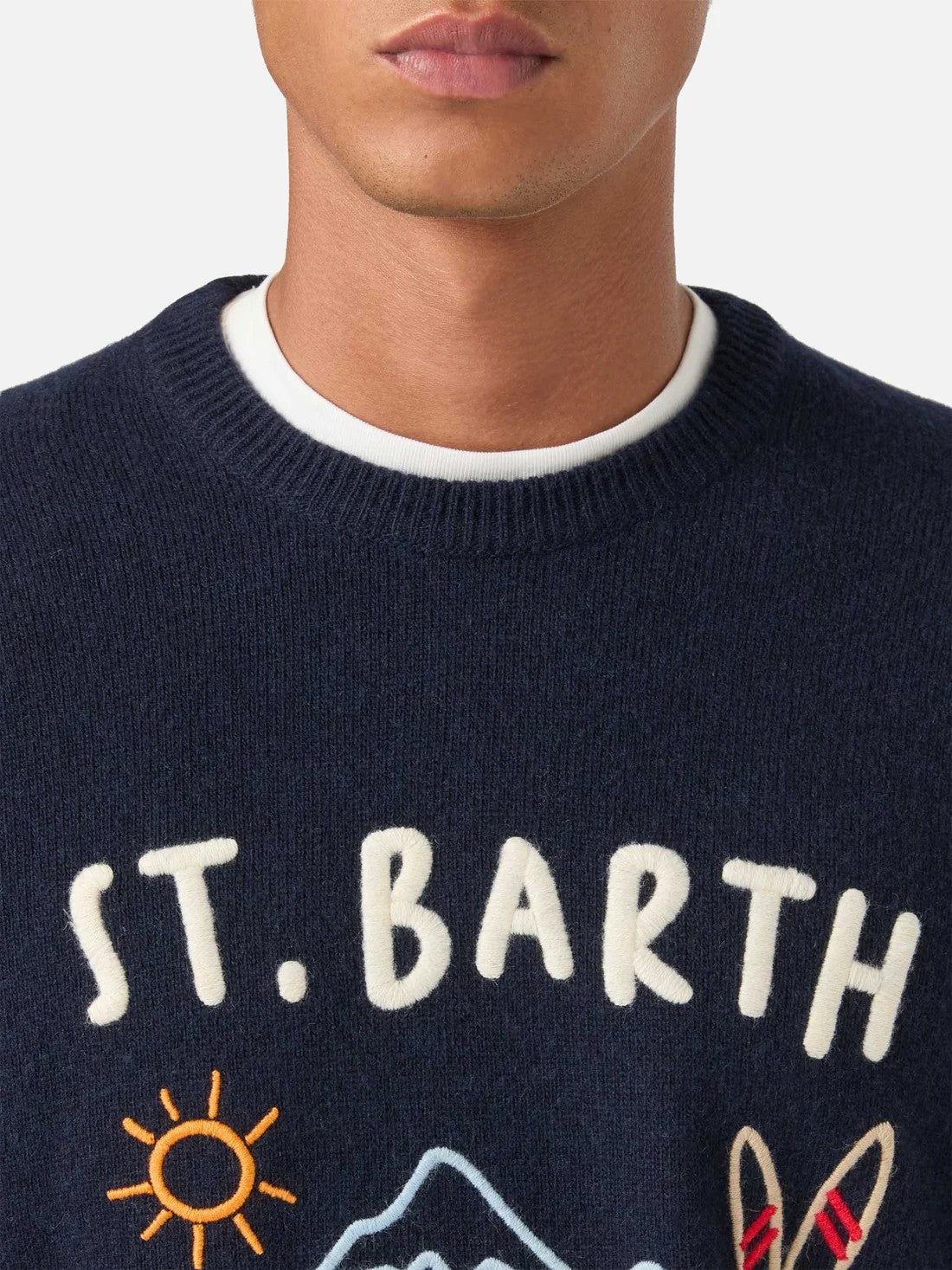Maglia heron con intarsio Après ski HER0001 00226M MC2 SAINT BARTH 