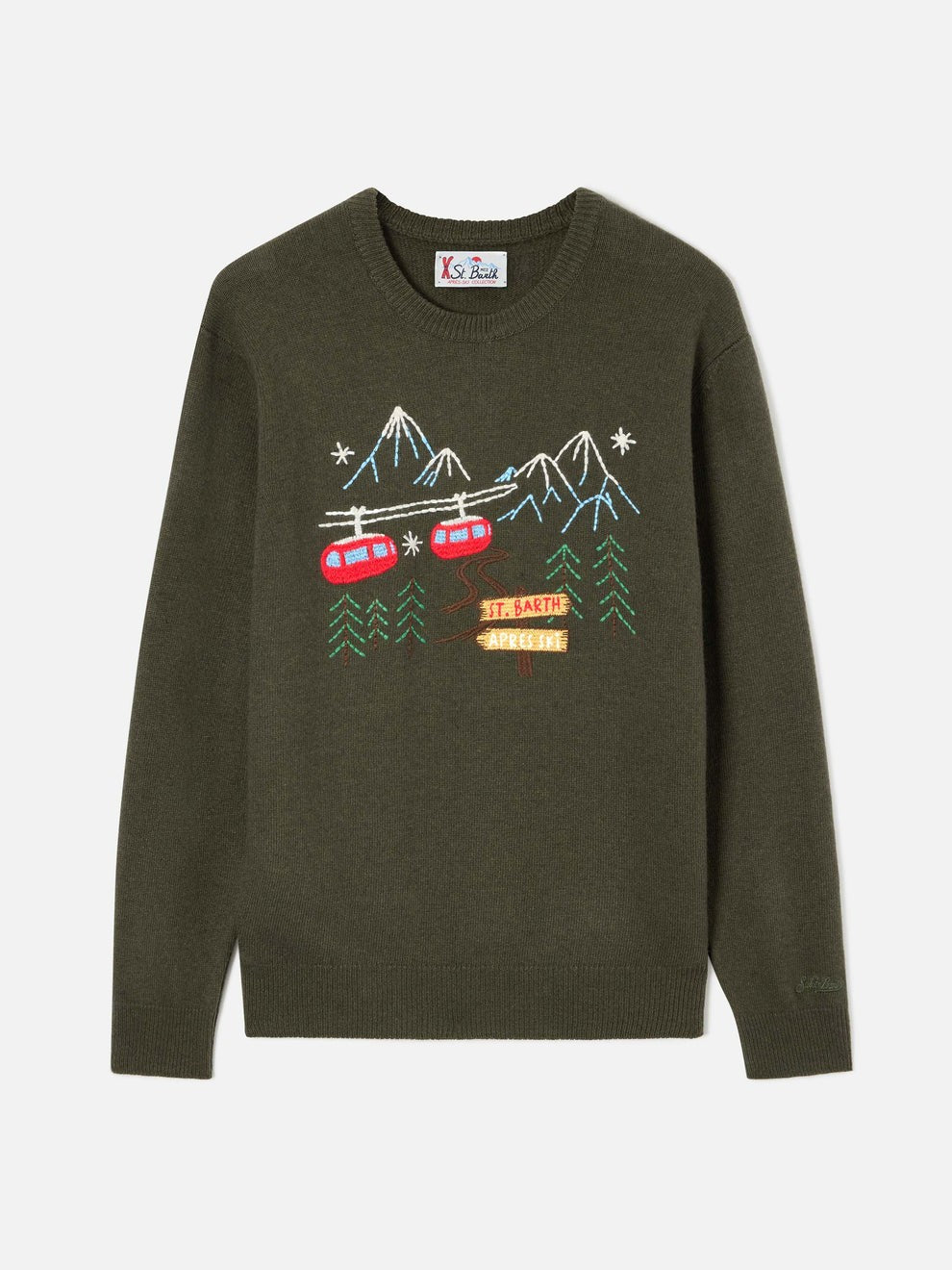 Maglia heron con ricamo montagna HER0001 02629M MC2 SAINT BARTH 