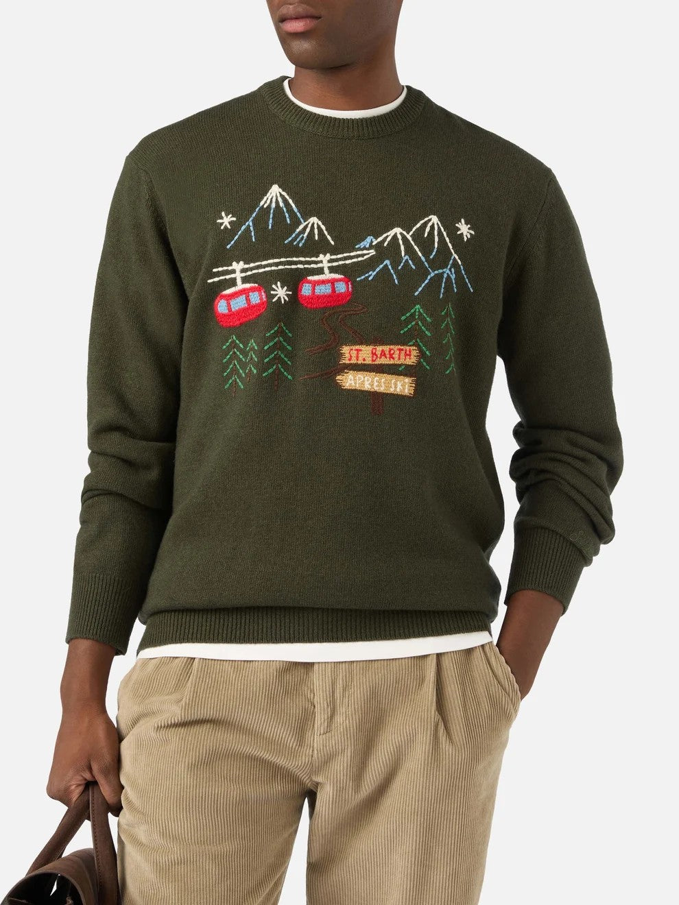 Maglia heron con ricamo montagna HER0001 02629M MC2 SAINT BARTH 
