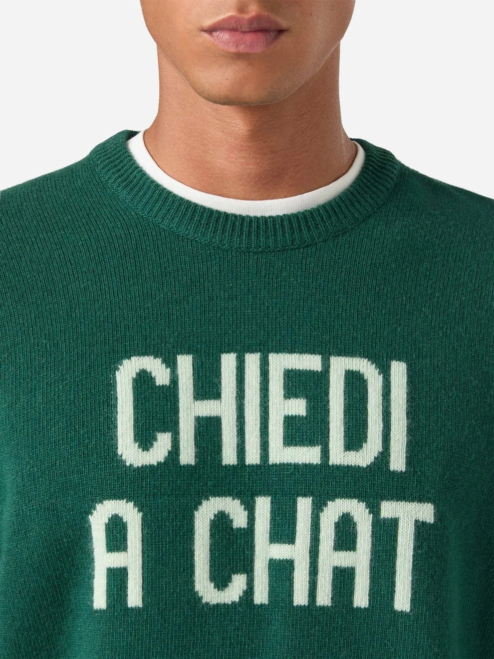 Maglia heron con intarsio chiedi a chat HER0001 03666M MC2 SAINT BARTH 