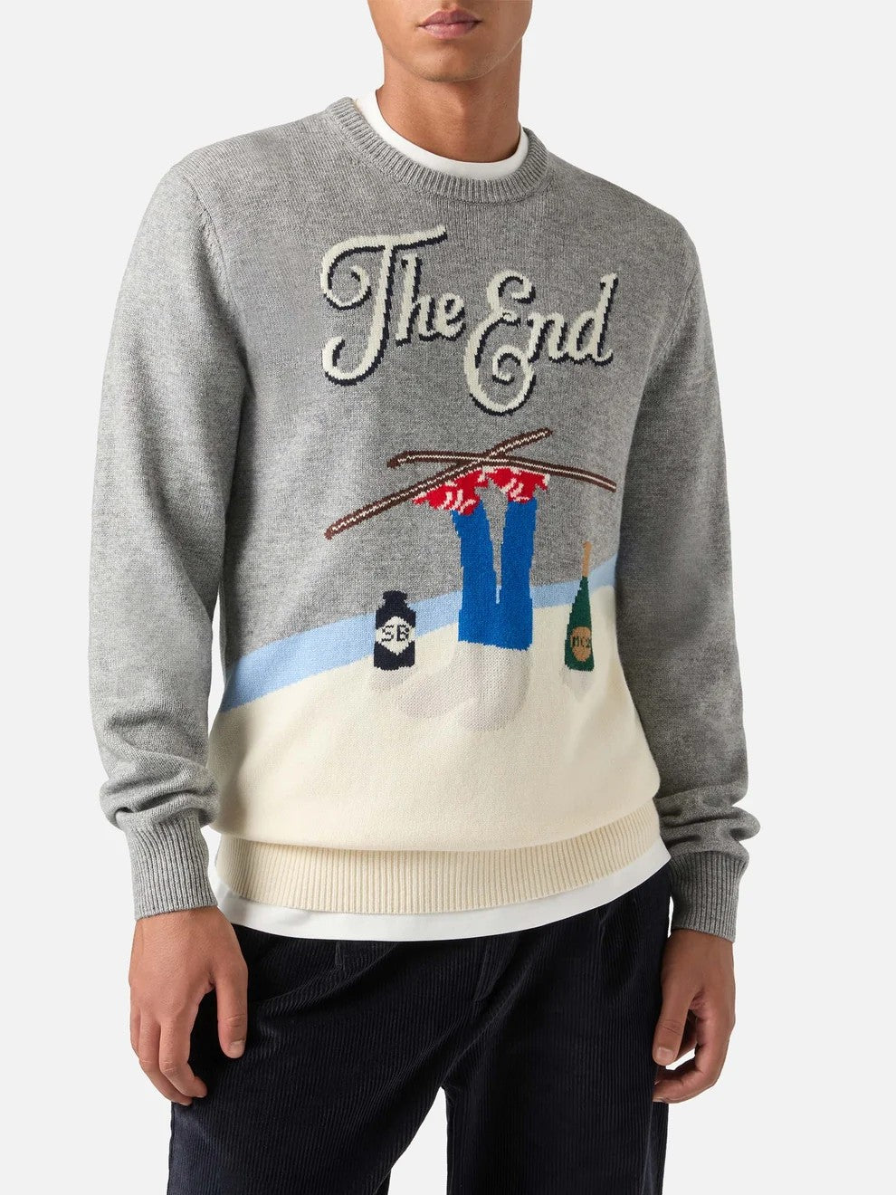 Maglia heron con intarsio the end HER0011 00286M MC2 SAINT BARTH 