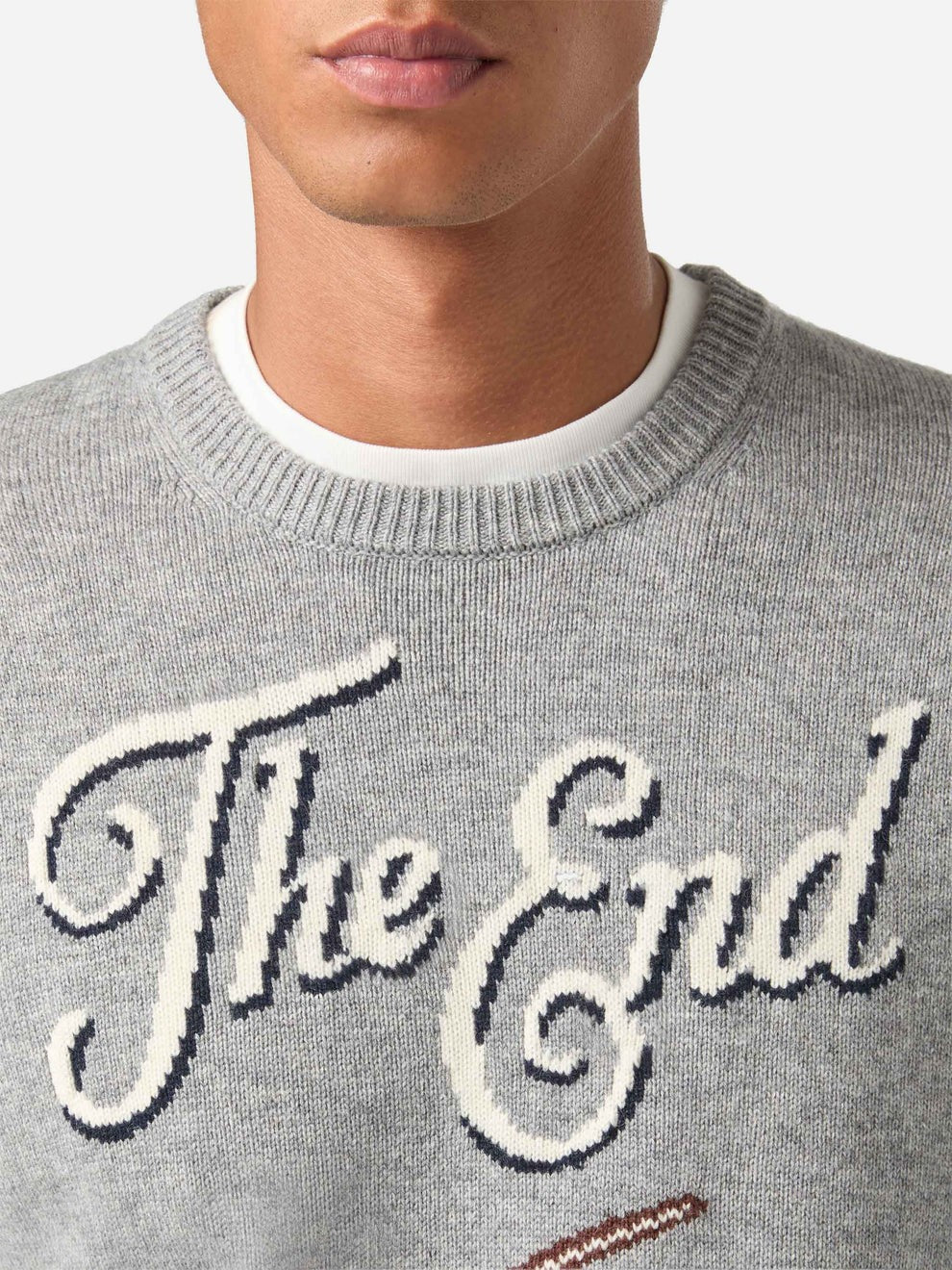 Maglia heron con intarsio the end HER0011 00286M MC2 SAINT BARTH 