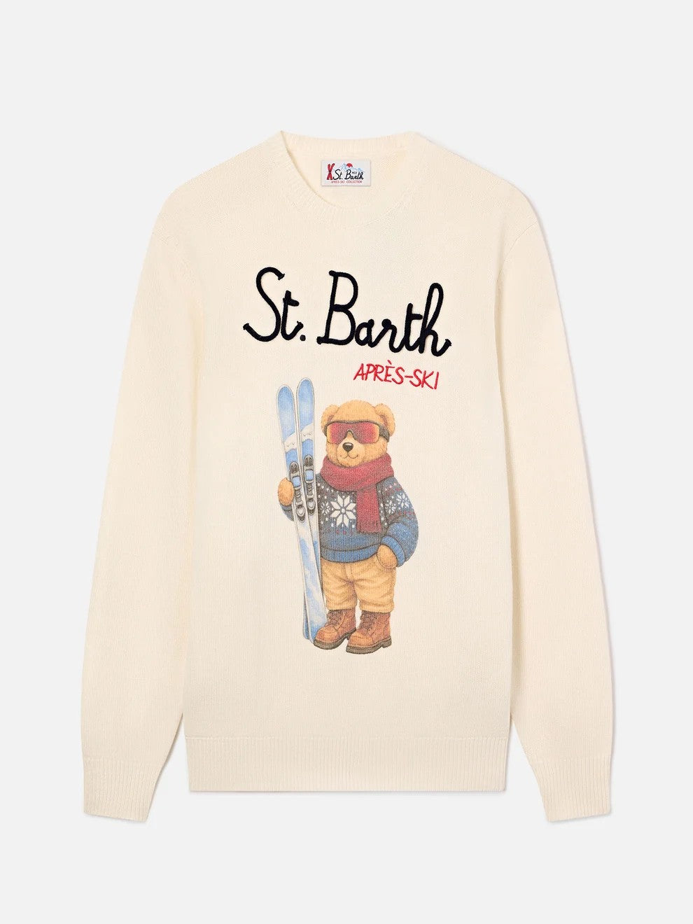 Maglia heron con intarsio orsetto HER0022 01796M MC2 SAINT BARTH 