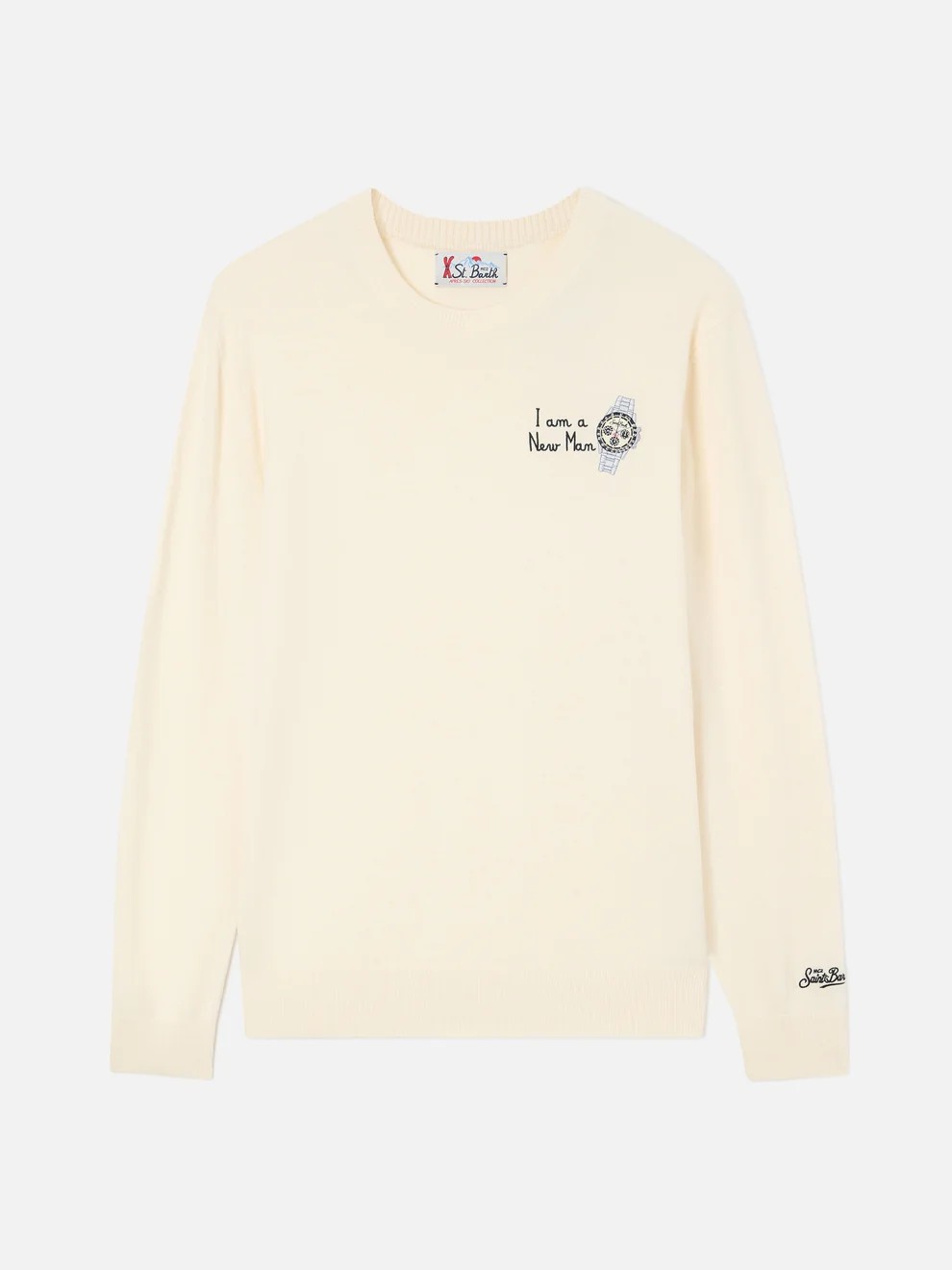 Maglia heron light con ricamo i am a new man HER0024 00177M MC2 SAINT BARTH 