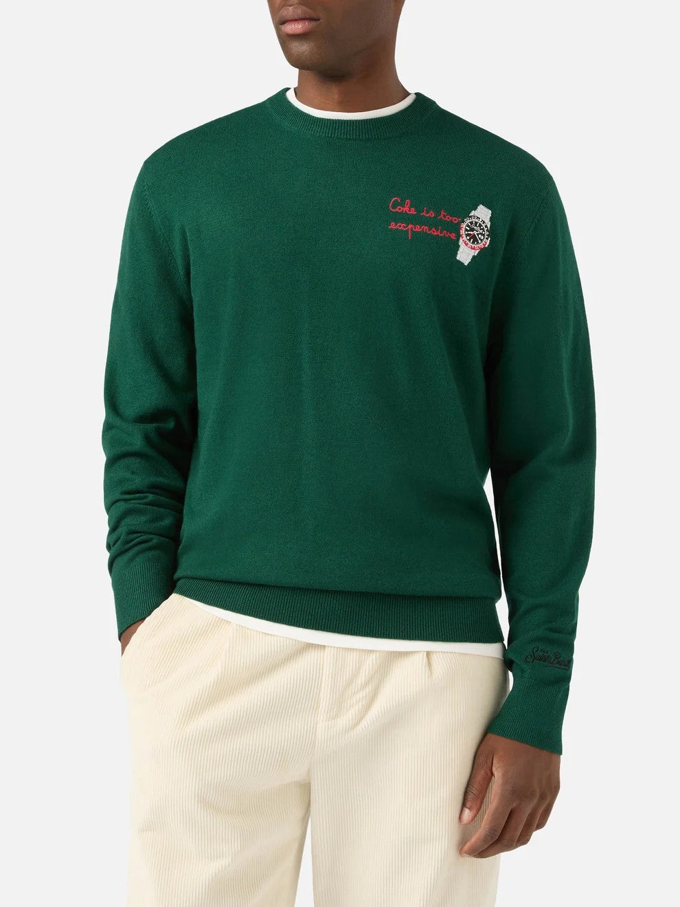 Maglia heron light con ricamo orologio HER0024 00538M MC2 SAINT BARTH 