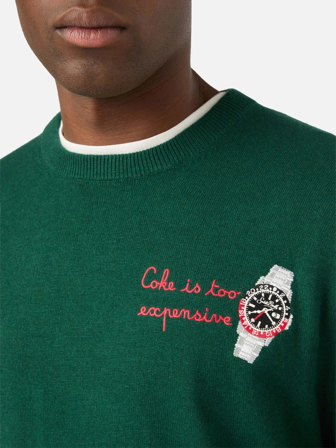 Maglia heron light con ricamo orologio HER0024 00538M MC2 SAINT BARTH 