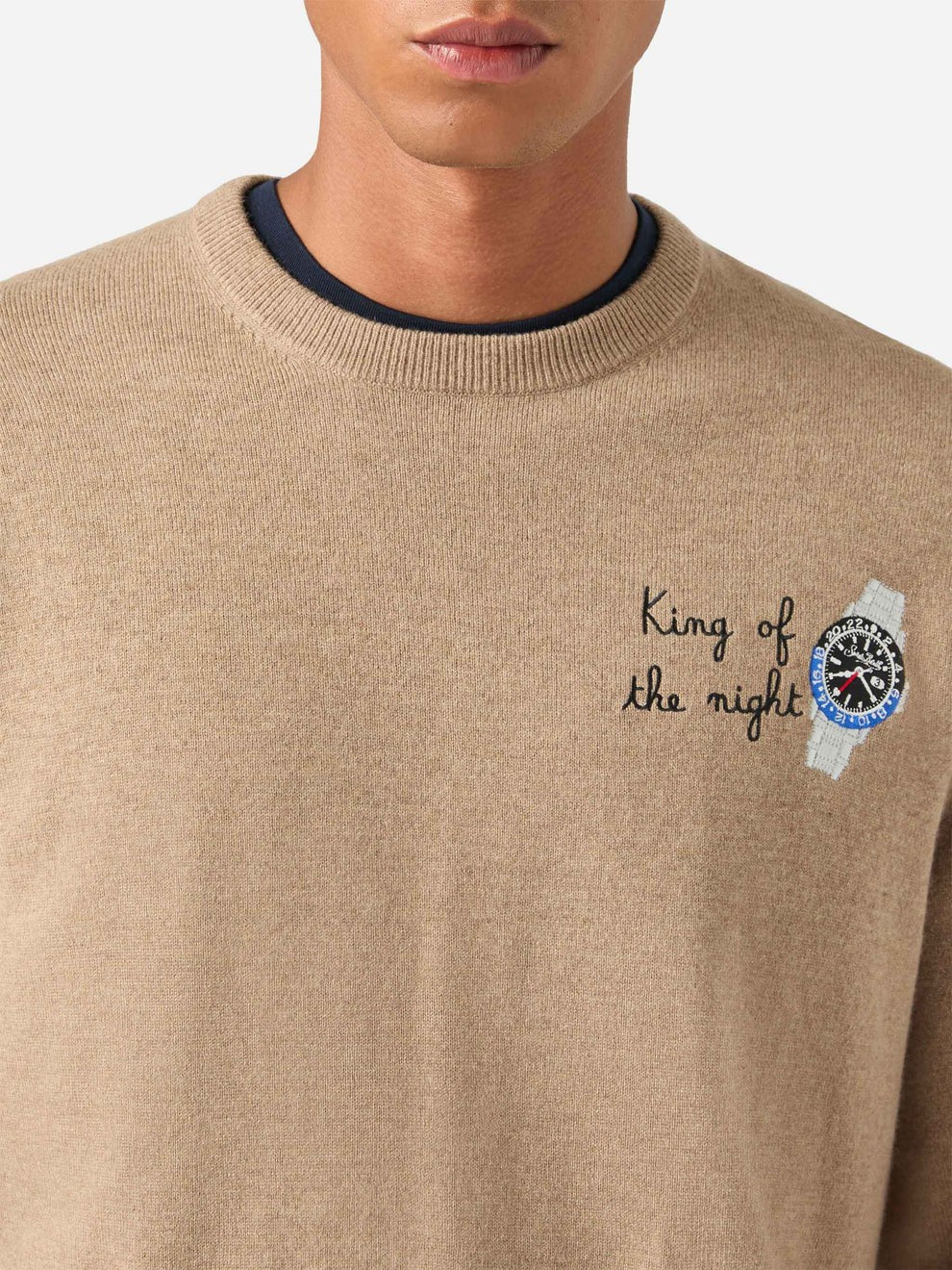 Maglia heron night con ricamo king of the night HER0024 00542M MC2 SAINT BARTH 