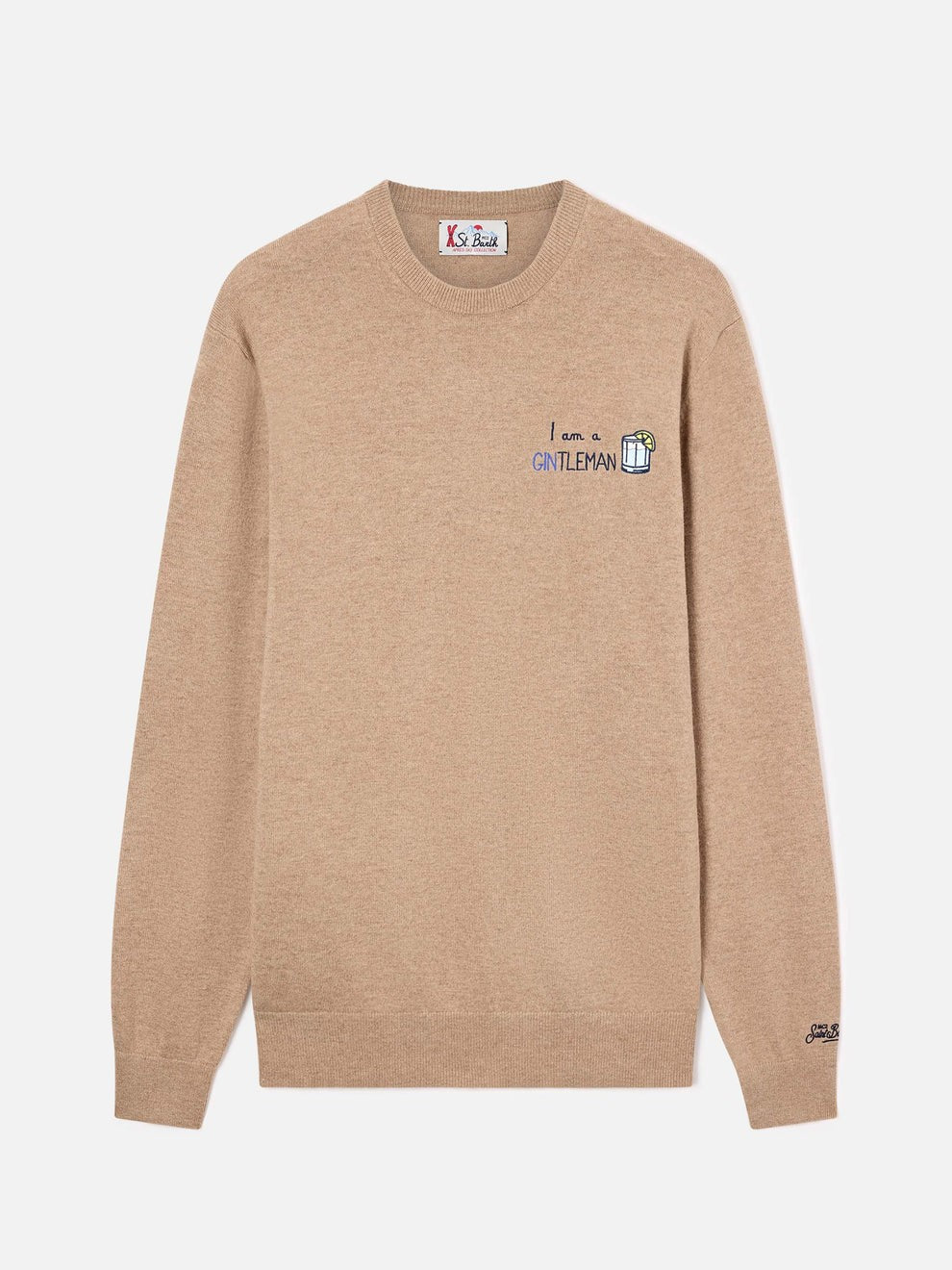 Maglia heron light con ricamo i am a gintleman HER0024 03606M MC2 SAINT BARTH 
