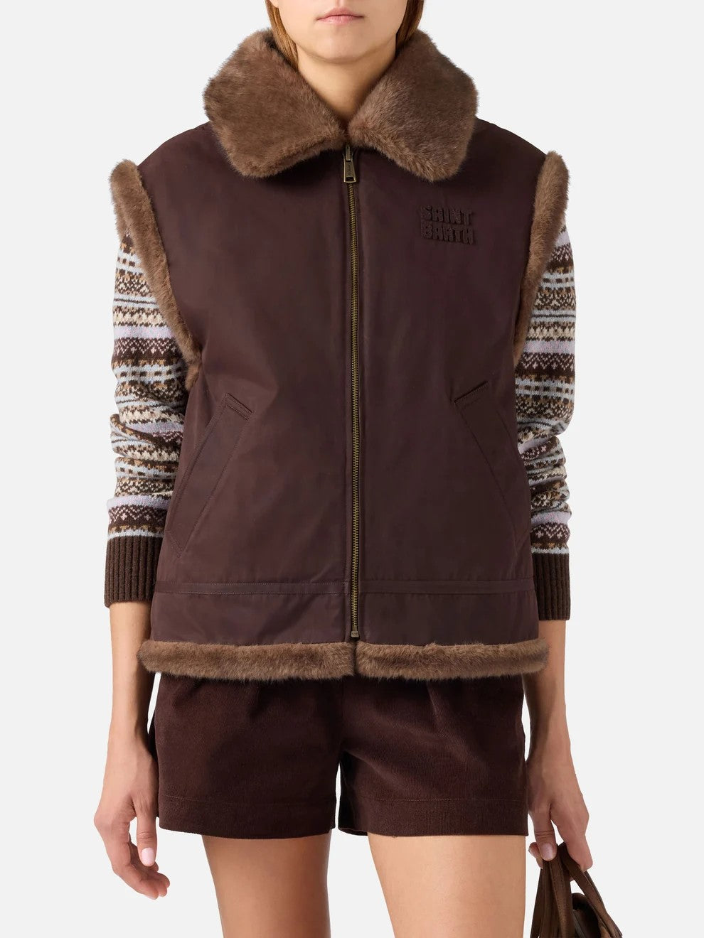 Gilet hesketh effetto pelliccia HES004 01000M MC2 SAINT BARTH 