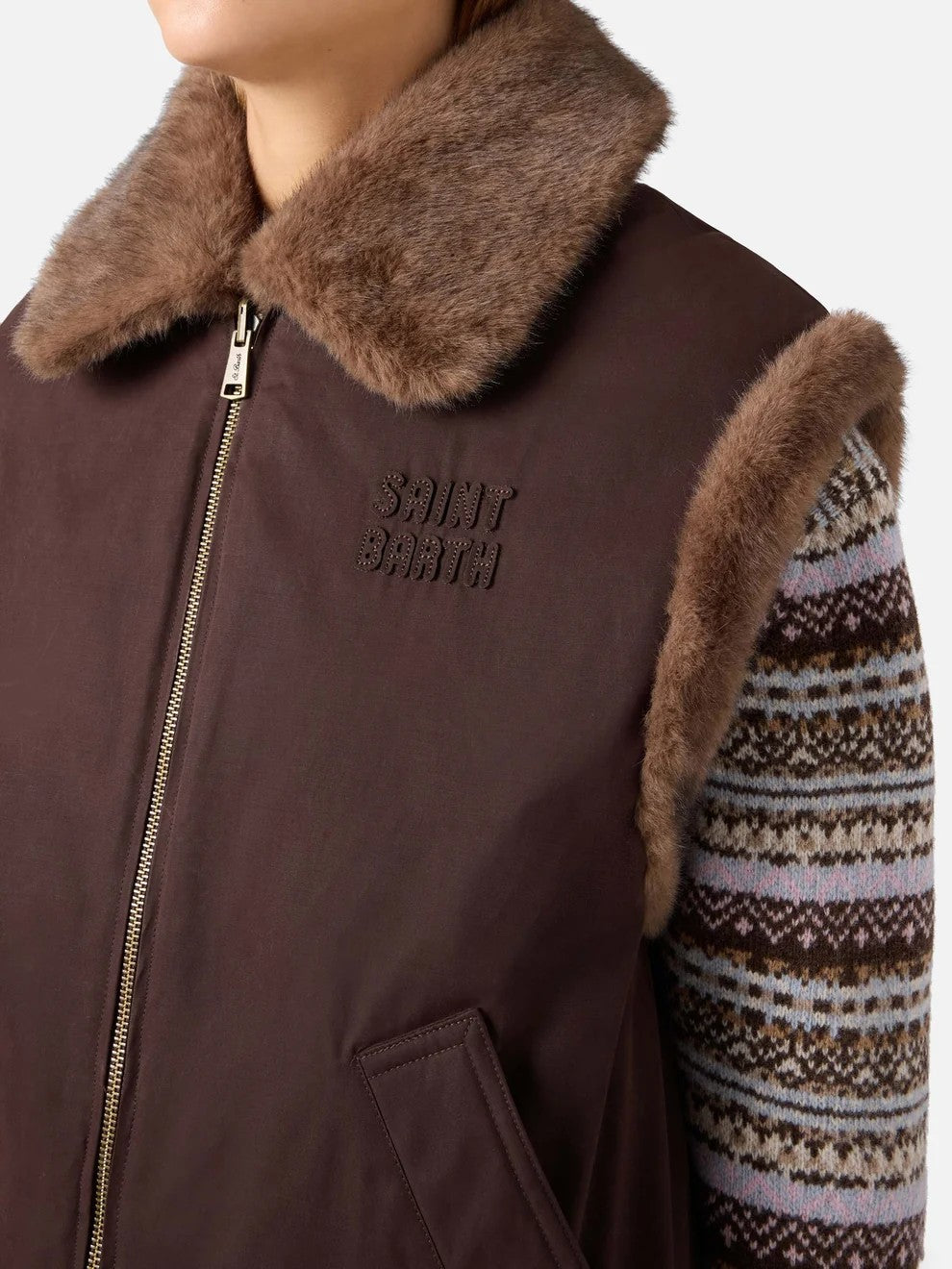 Gilet hesketh effetto pelliccia HES004 01000M MC2 SAINT BARTH 