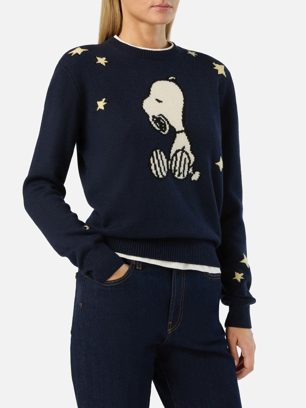 Maglia new queen con intarsio snoopy QUE0014 03883M MC2 SAINT BARTH 