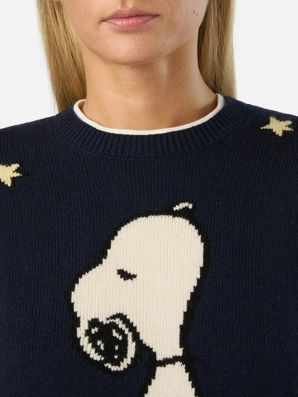 Maglia new queen con intarsio snoopy QUE0014 03883M MC2 SAINT BARTH 