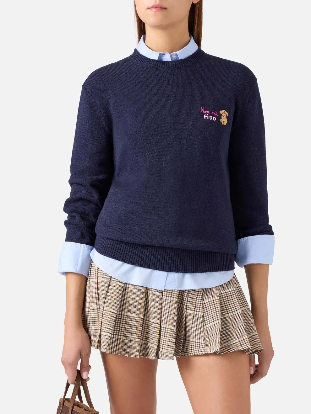 Maglia new queen con ricamo non mi fido QUE0032 04176M MC2 SAINT BARTH 