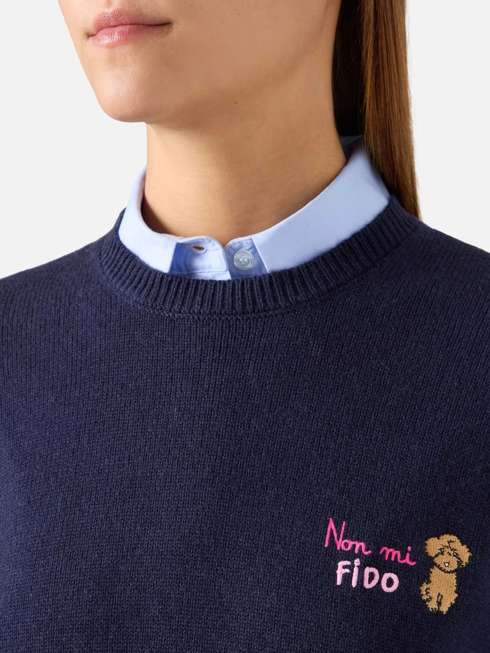 Maglia new queen con ricamo non mi fido QUE0032 04176M MC2 SAINT BARTH 