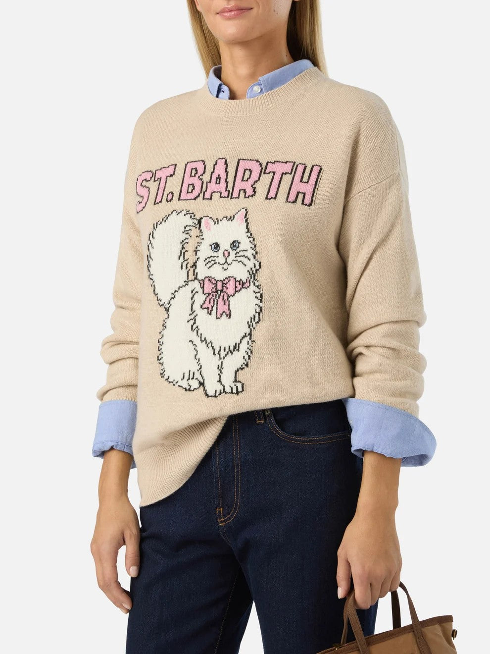 Maglia tessa con inatrsio gattino TESS001 04229M MC2 SAINT BARTH 