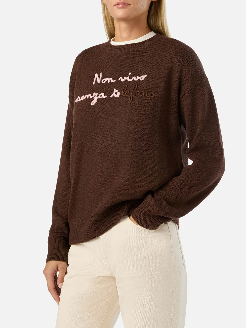 Maglia tessa con ricamo non vivo senza te TESS001 04230M MC2 SAINT BARTH 