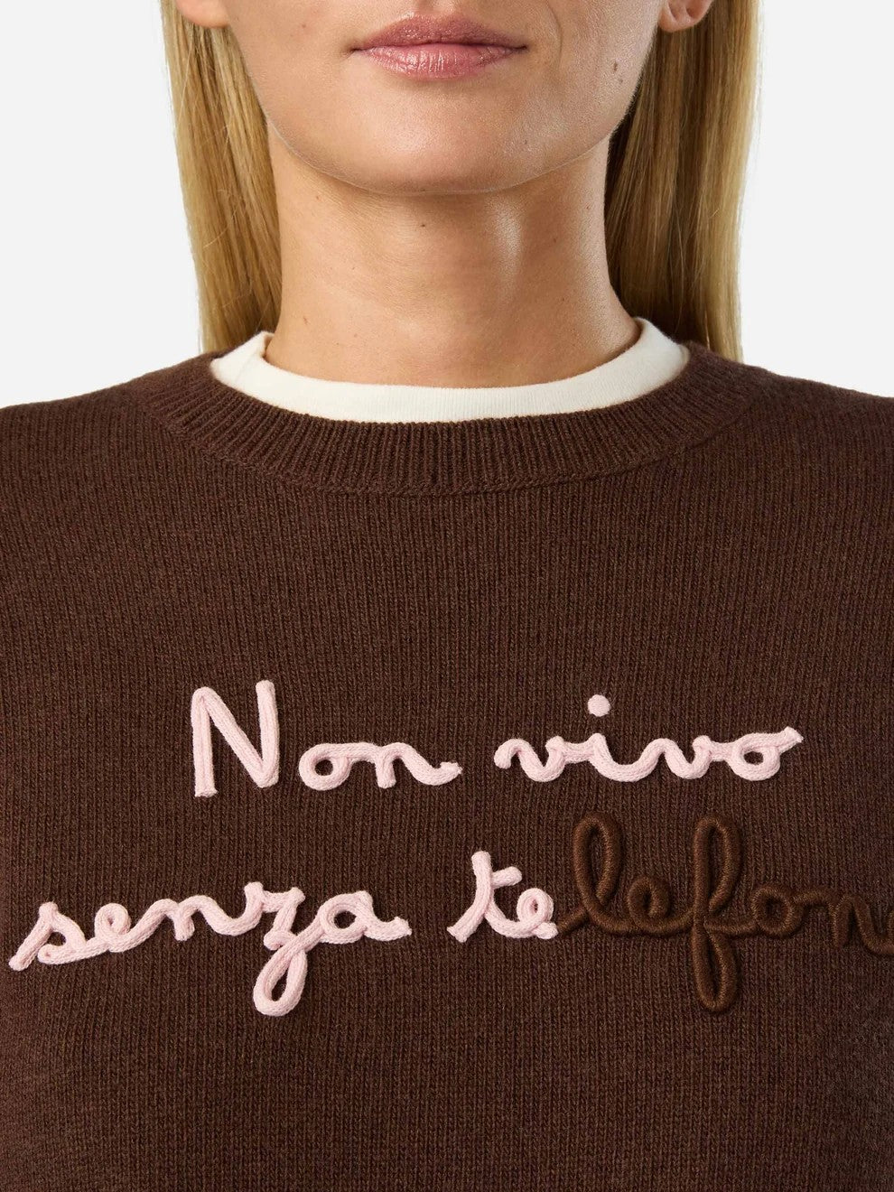 Maglia tessa con ricamo non vivo senza te TESS001 04230M MC2 SAINT BARTH 