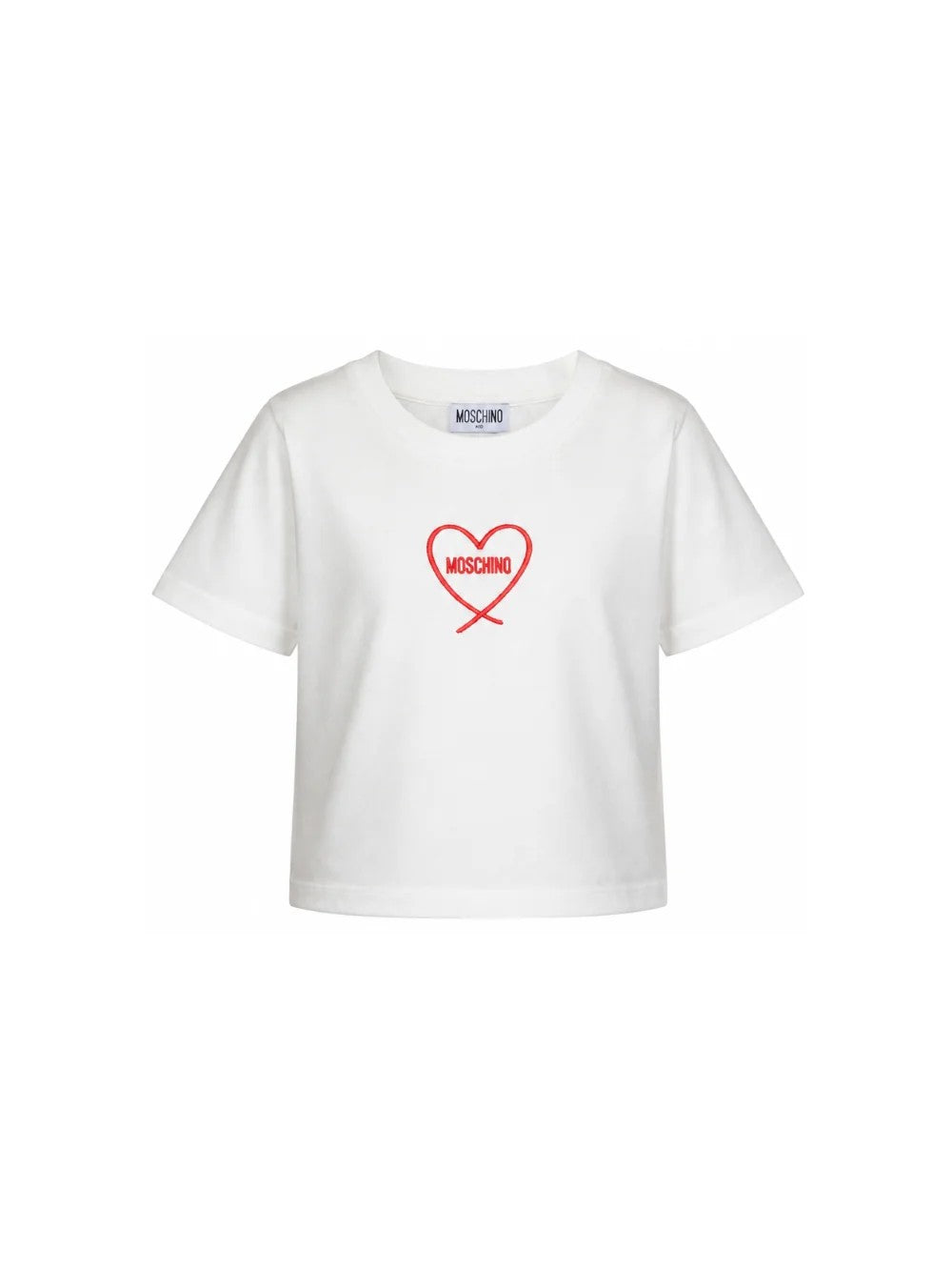 T-shirt con stampa cuore HDM078LAA10 10063 MOSCHINO KID 