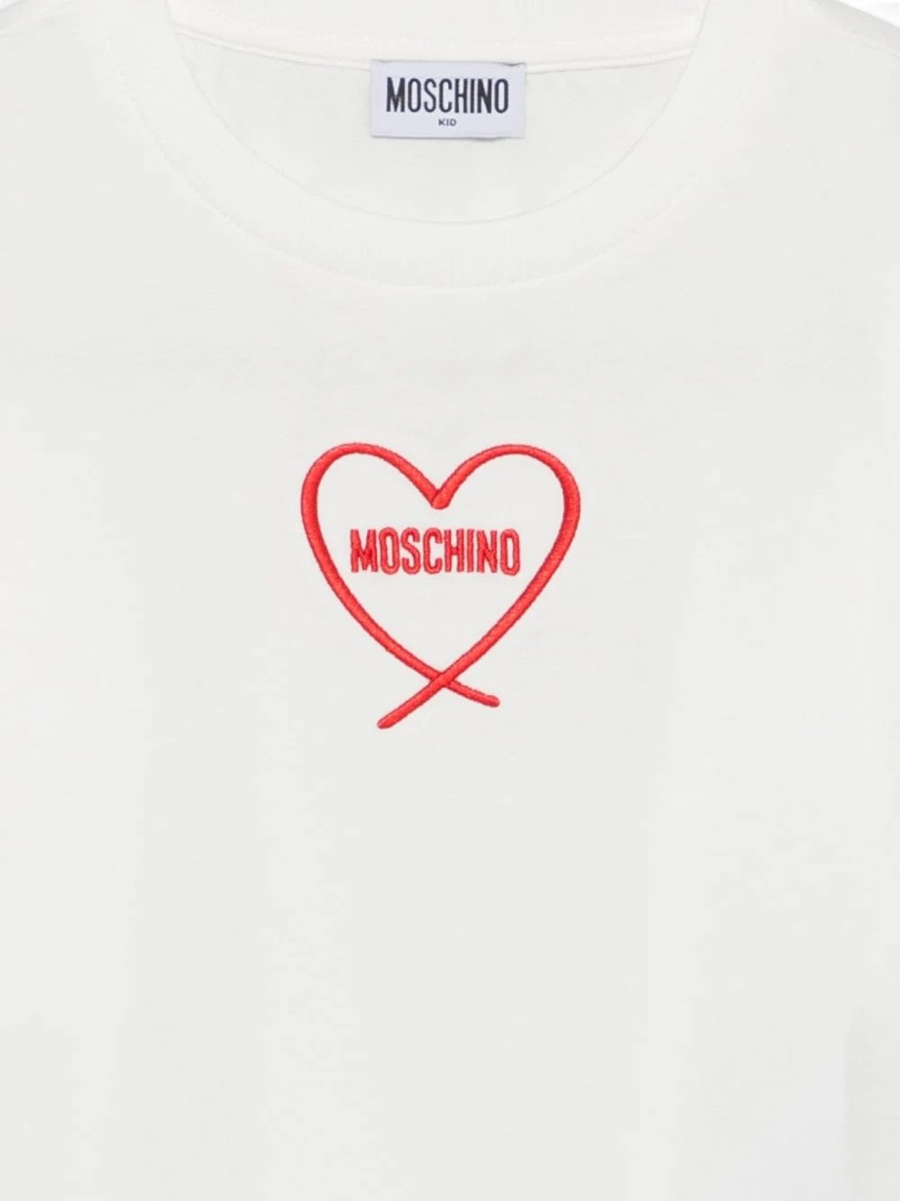 T-shirt con stampa cuore HDM078LAA10 10063 MOSCHINO KID 