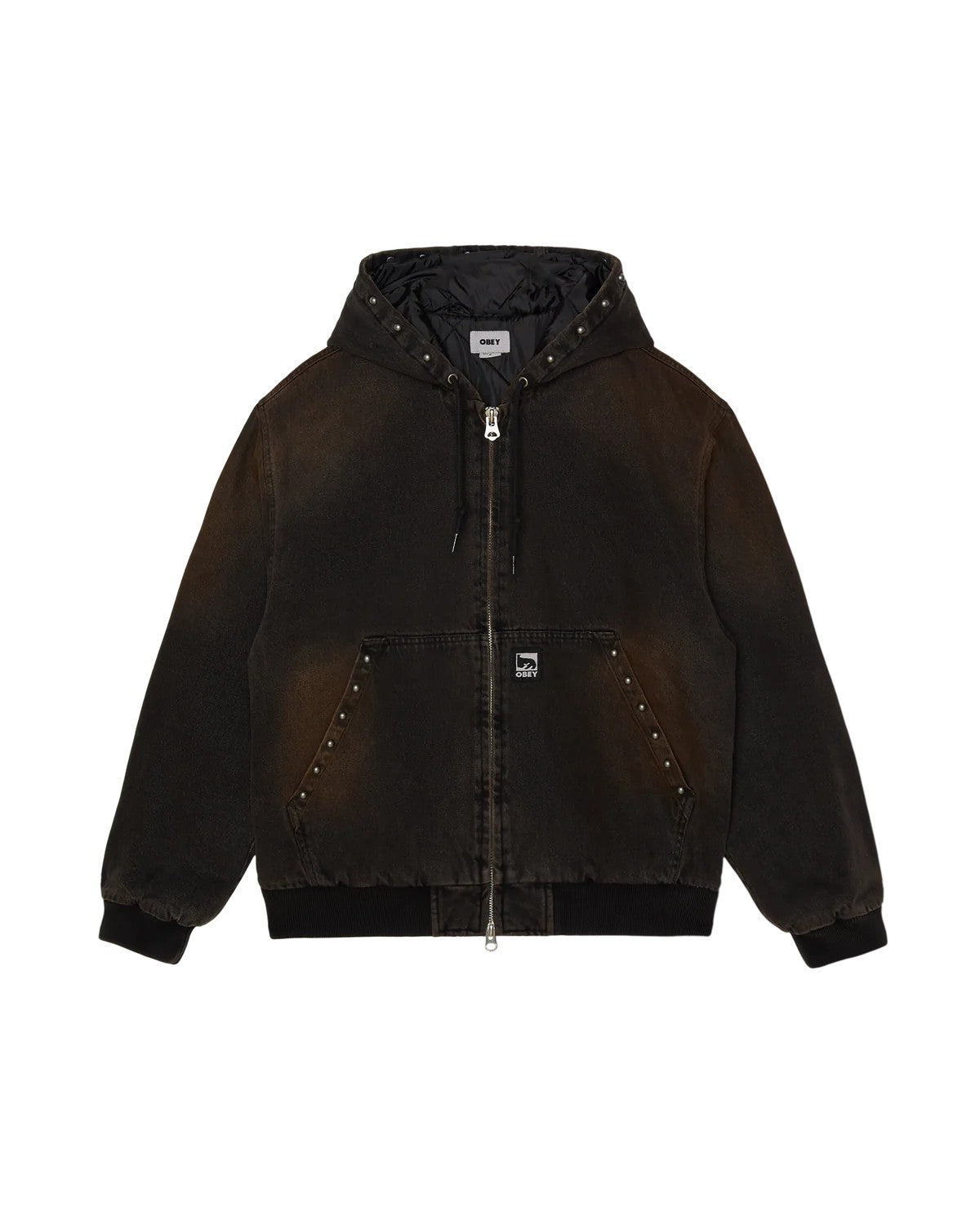 Studded zip up jacket 121800633 BRU OBEY 