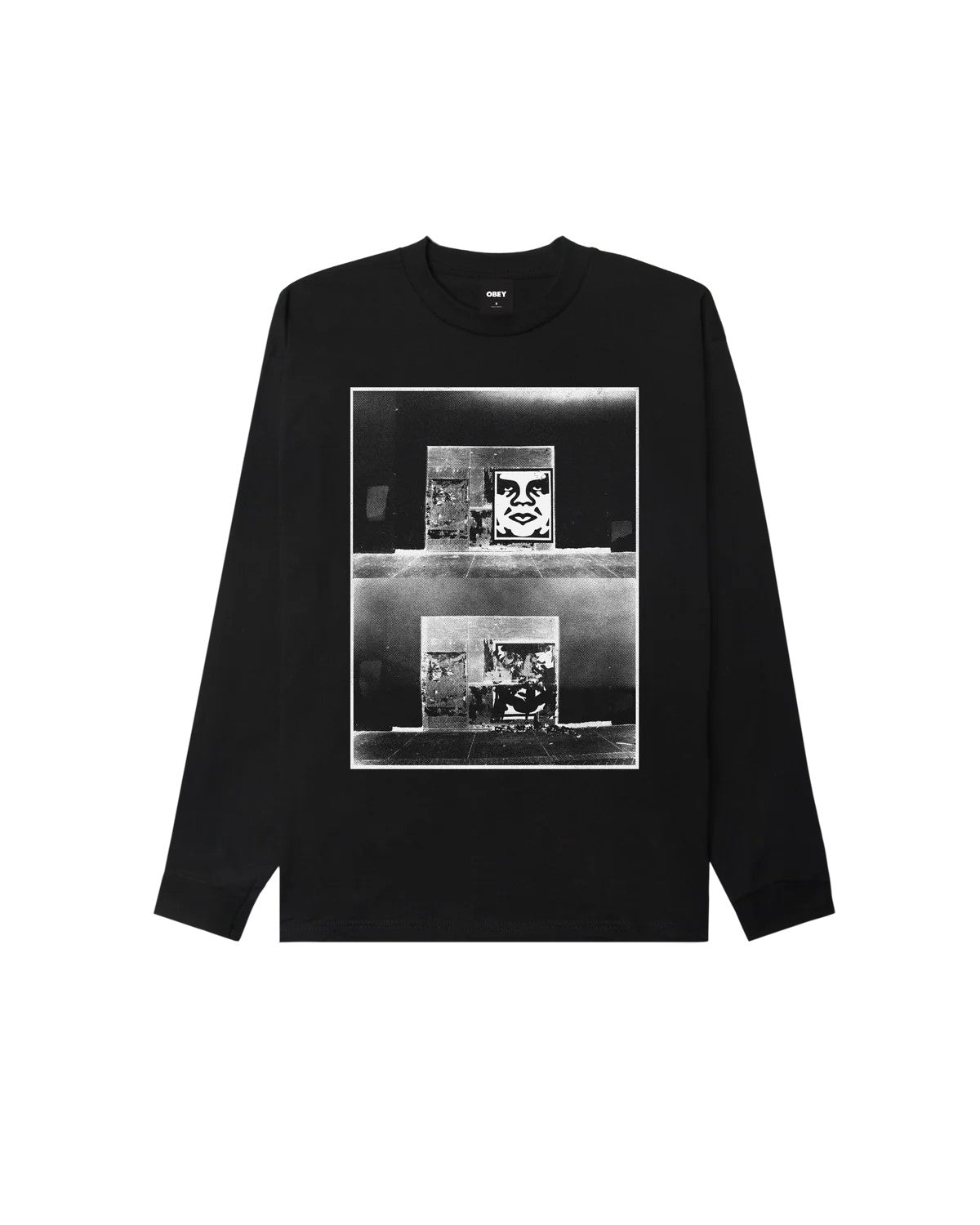 Destroyed icon photo t-shirt 163554457 BLK OBEY 