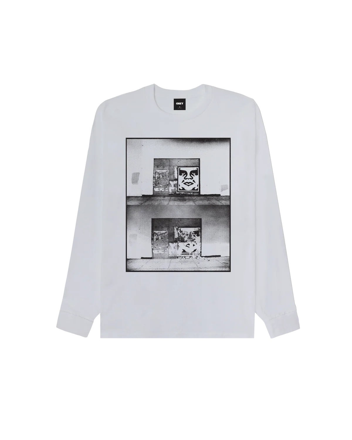 Destroyed icon photo t-shirt 163554457 WHT OBEY 