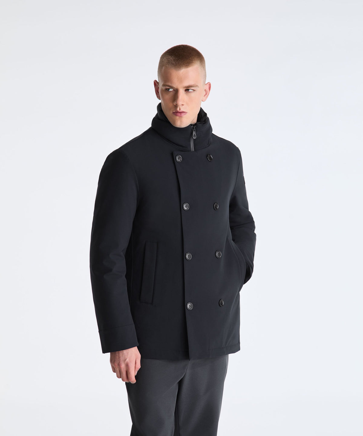 MILITAO TJ GRS 02Giacca doppiopetto in tessuto riciclato PEU5999 215 PEUTEREY 