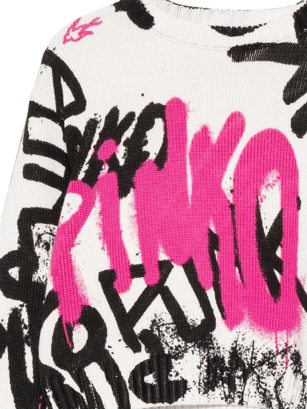 Maglione con stampa grafica KFMA036CFL155 D572 PINKO 