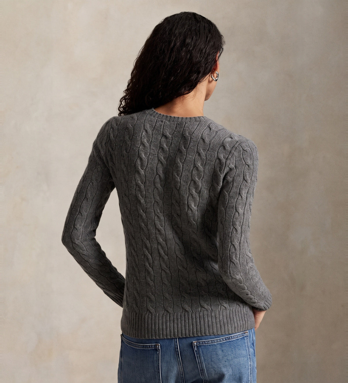 Girocollo in lana e cashmere a trecce 211971865 501 POLO RALPH LAUREN 