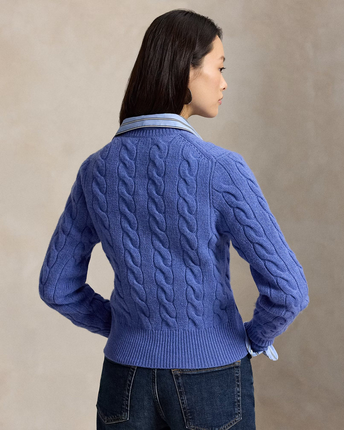 Cardigan a trecce in lana e cashmere 211972104 501 POLO RALPH LAUREN 