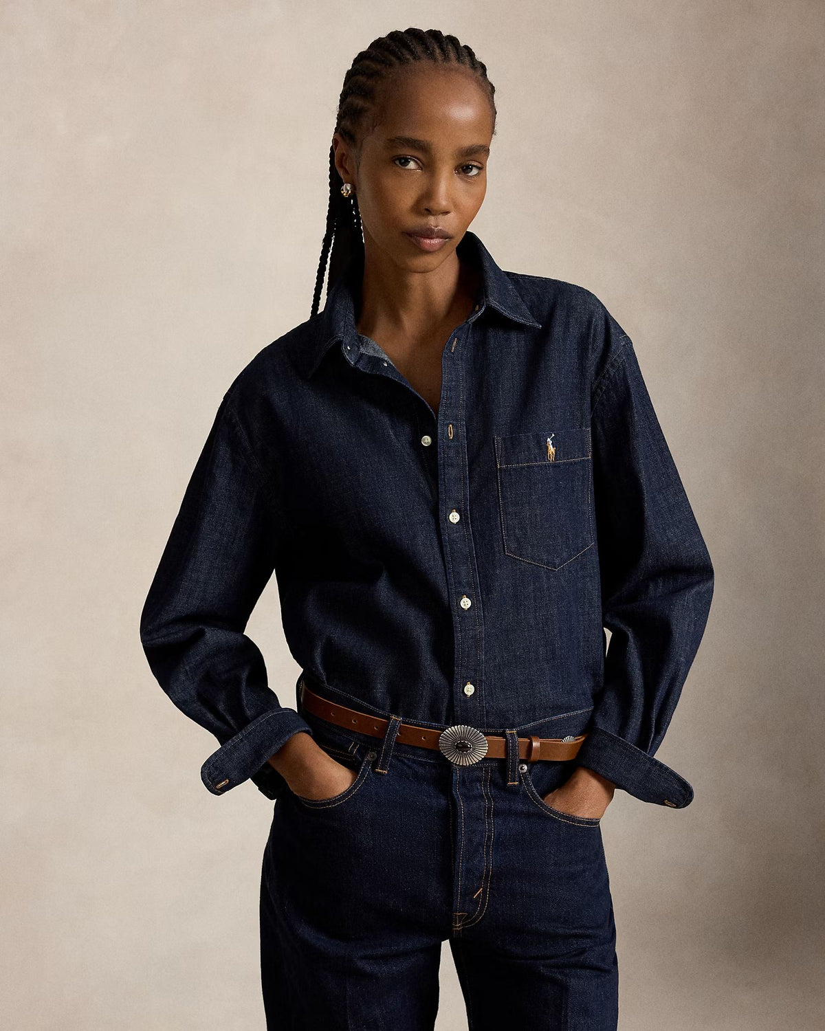 La camicia in denim Big-Fit 211B17136 001 POLO RALPH LAUREN 
