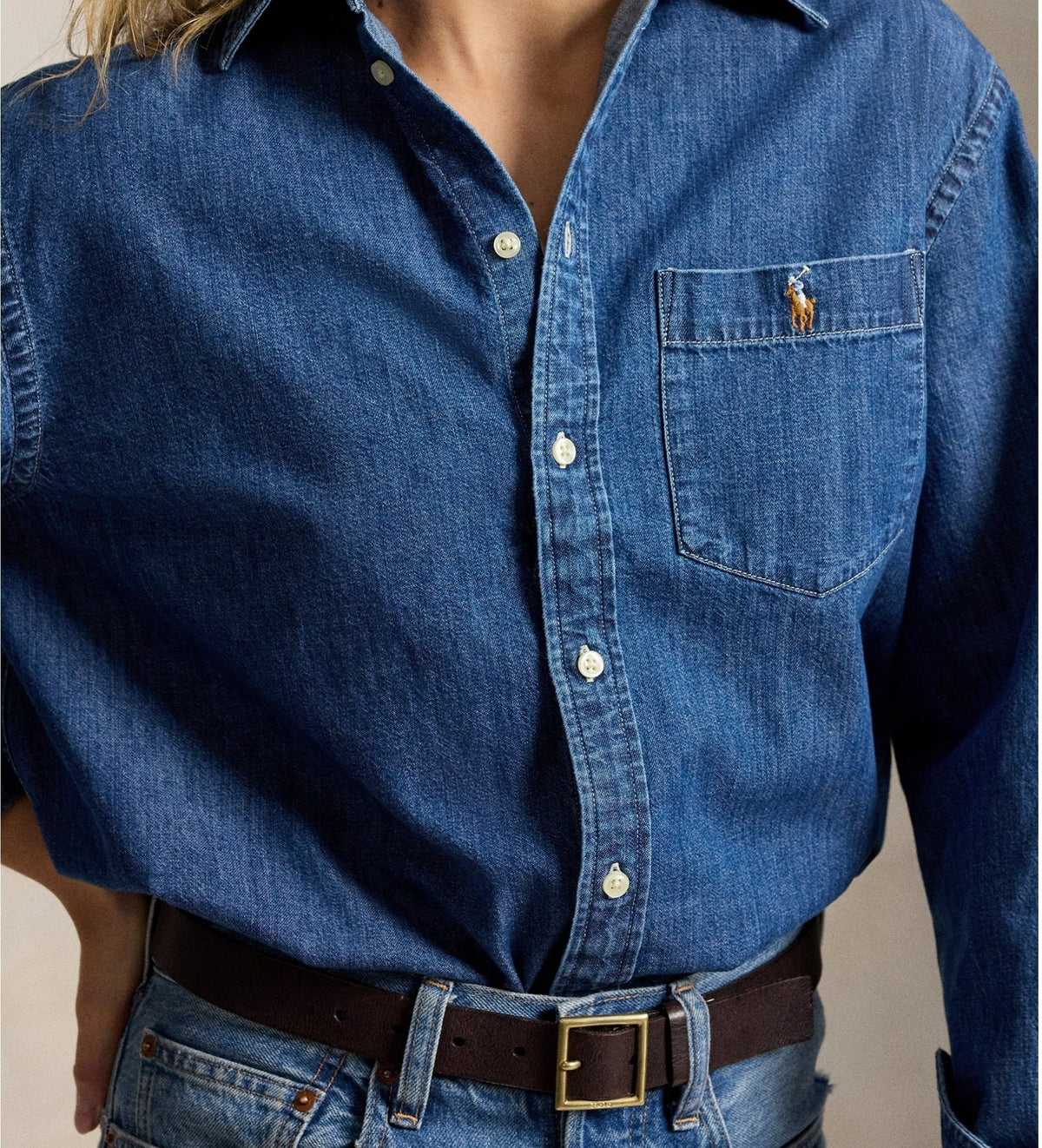 Camicia di denim Big Fit 211B17146 001 POLO RALPH LAUREN 