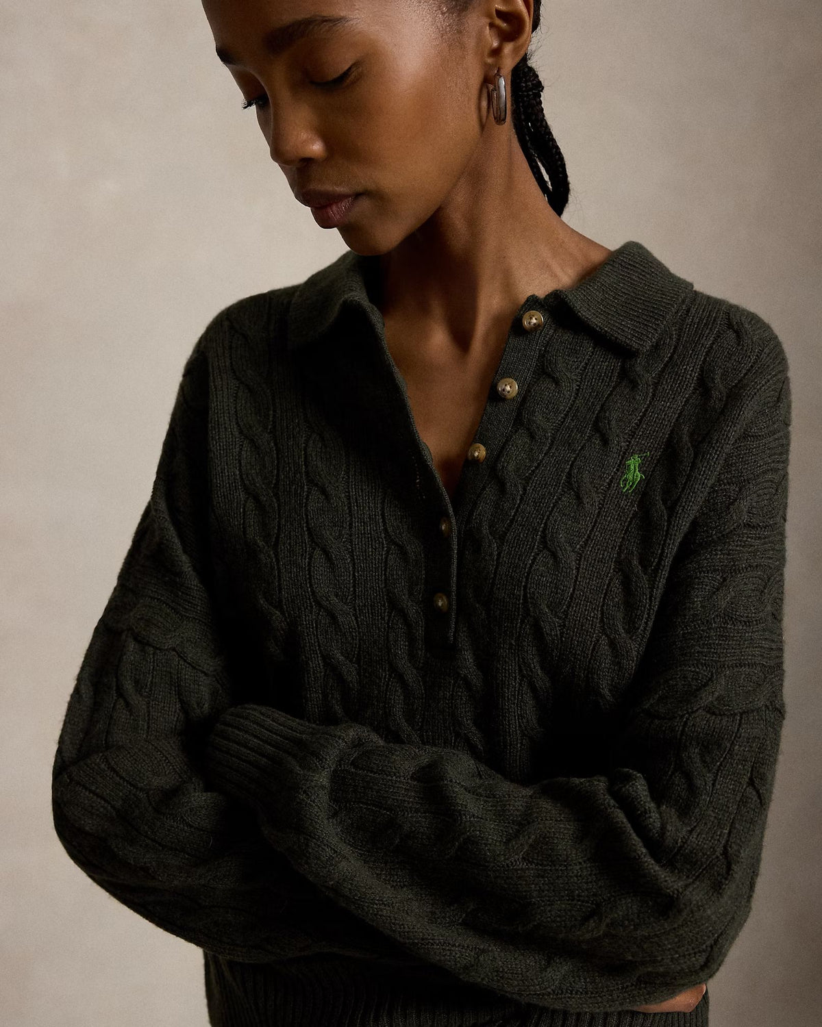 Maglia in lana e cashmere con collo polo 211B17767 002 POLO RALPH LAUREN 