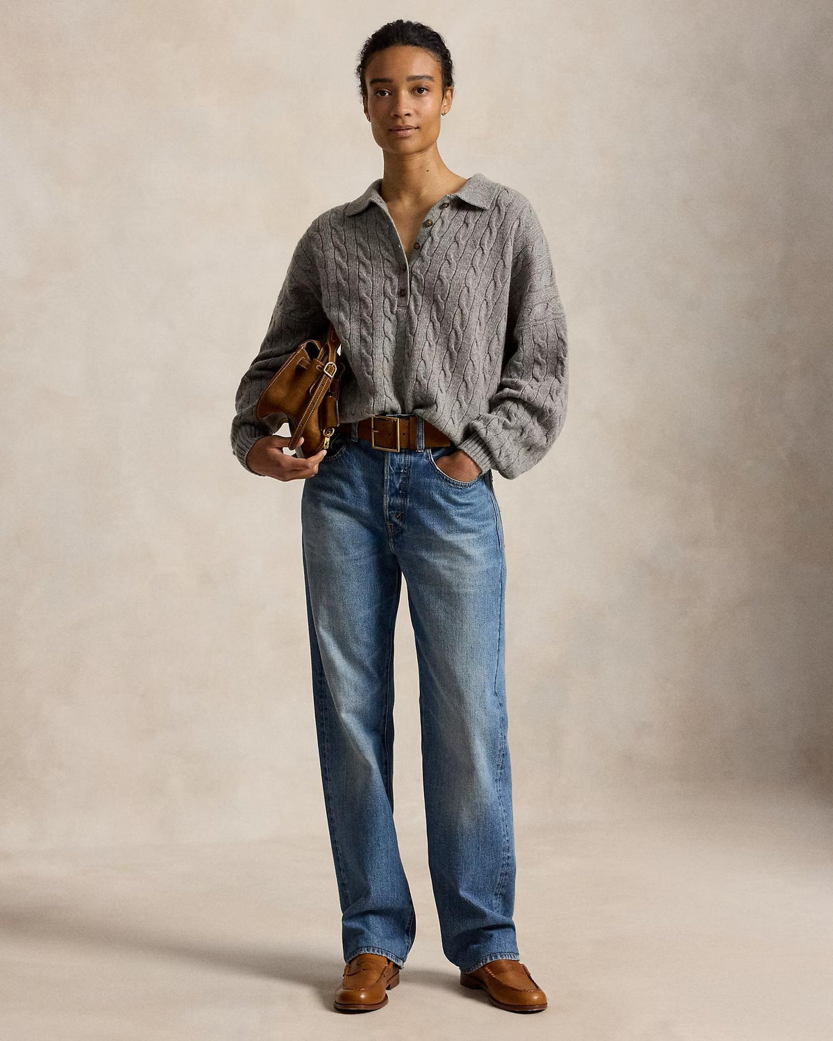 Maglia in lana e cashmere con collo polo 211B17767 005 POLO RALPH LAUREN 