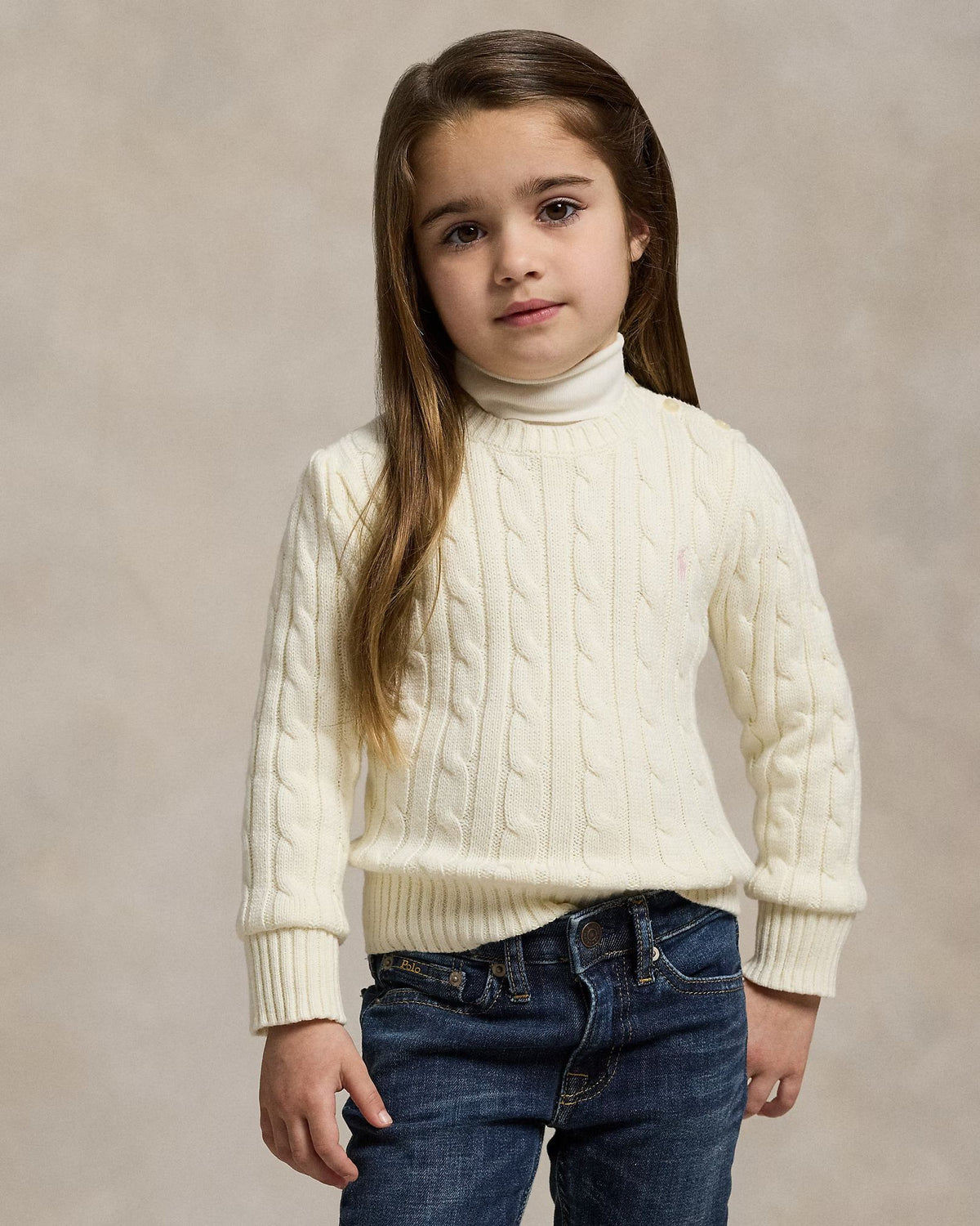 Maglia in cotone a trecce 312901316 011 POLO RALPH LAUREN 