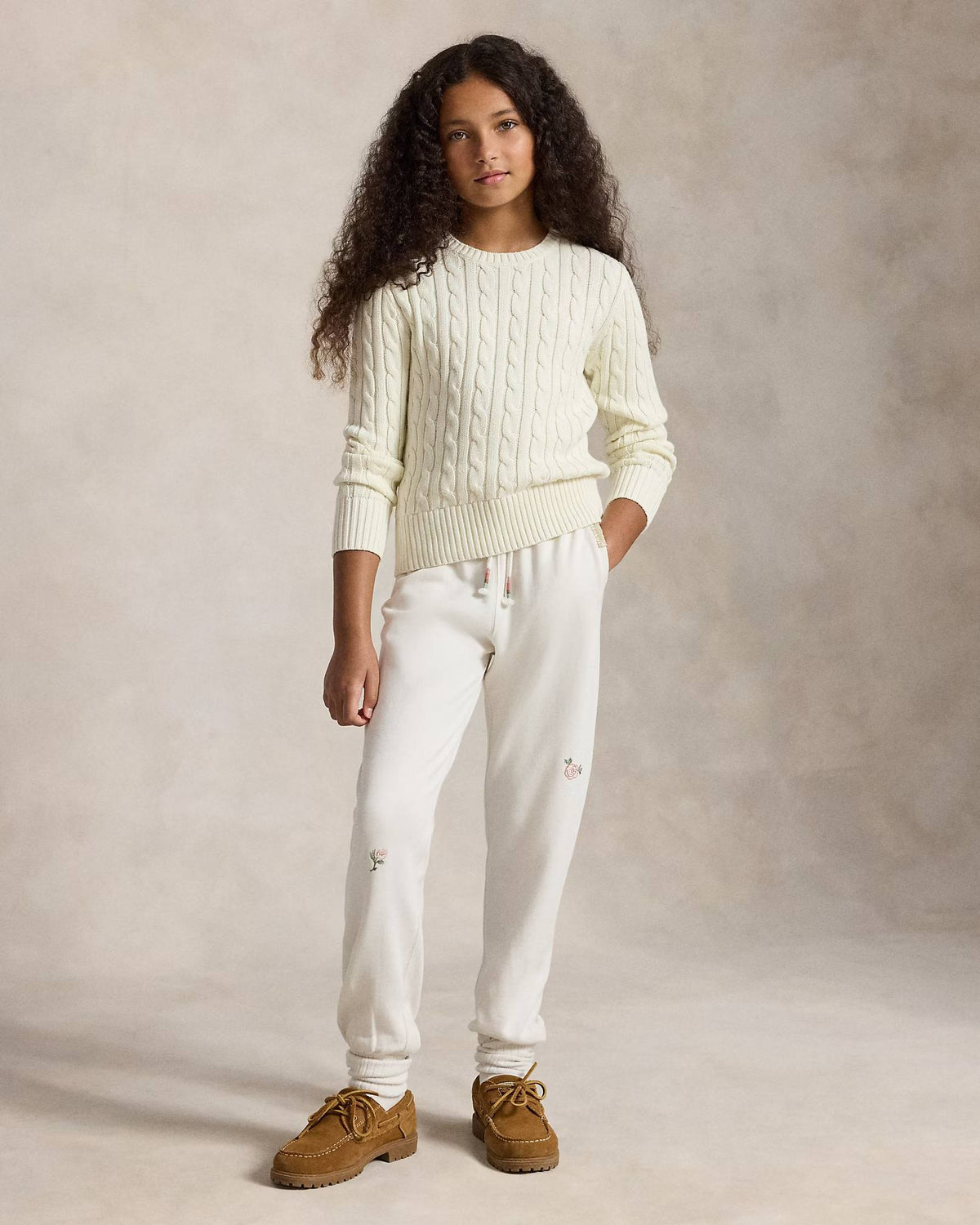 Maglia in cotone a trecce 313901316 011 POLO RALPH LAUREN 