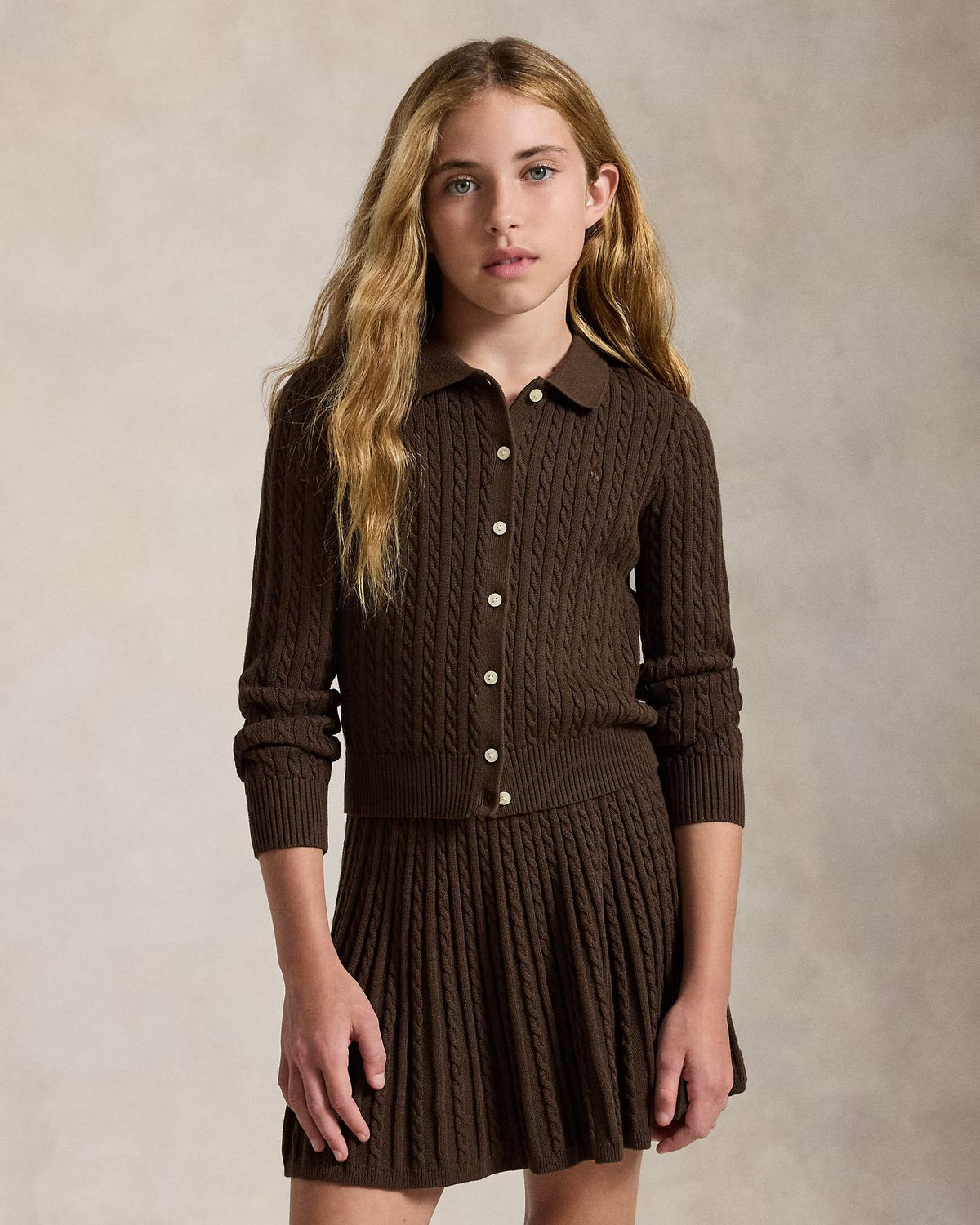 Cardigan polo e gonna in cotone 313950779 501 POLO RALPH LAUREN 