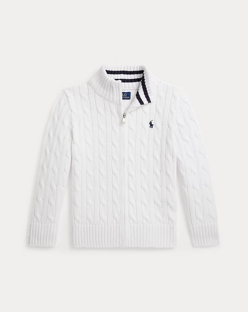 Maglia in cotone a trecce con cerniera 322A95566 001 POLO RALPH LAUREN 