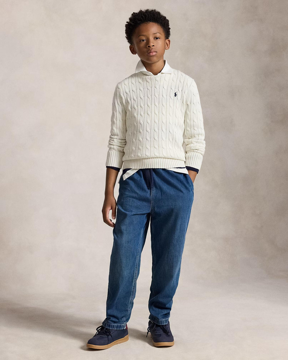 Maglia in cotone a trecce 323702674 024 POLO RALPH LAUREN 