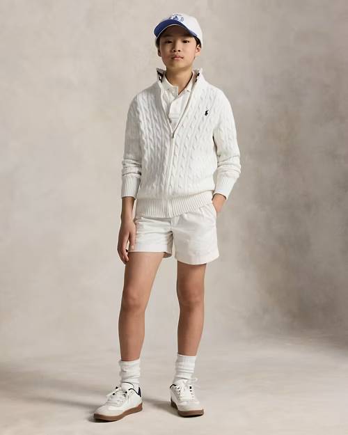 Maglia in cotone a trecce con cerniera 323A95566 002 POLO RALPH LAUREN 