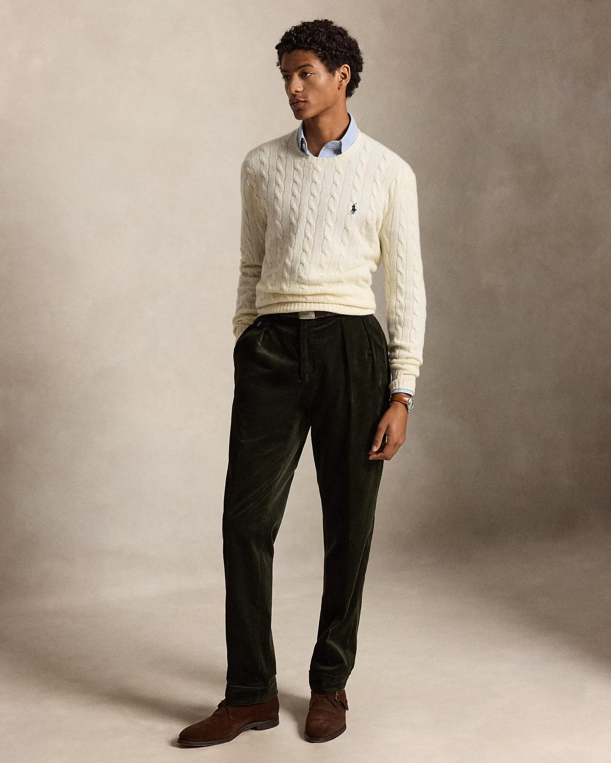 Maglia in lana e cashmere a trecce 710876762 010 POLO RALPH LAUREN 