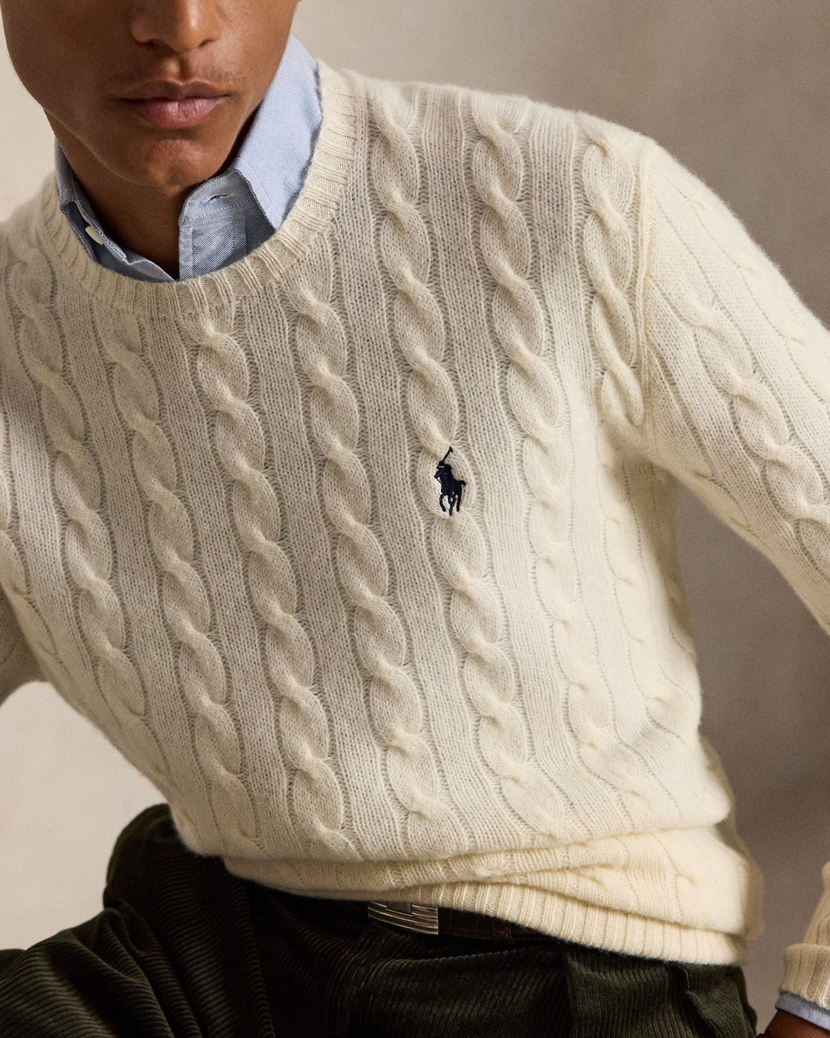 Maglia in lana e cashmere a trecce 710876762 010 POLO RALPH LAUREN 