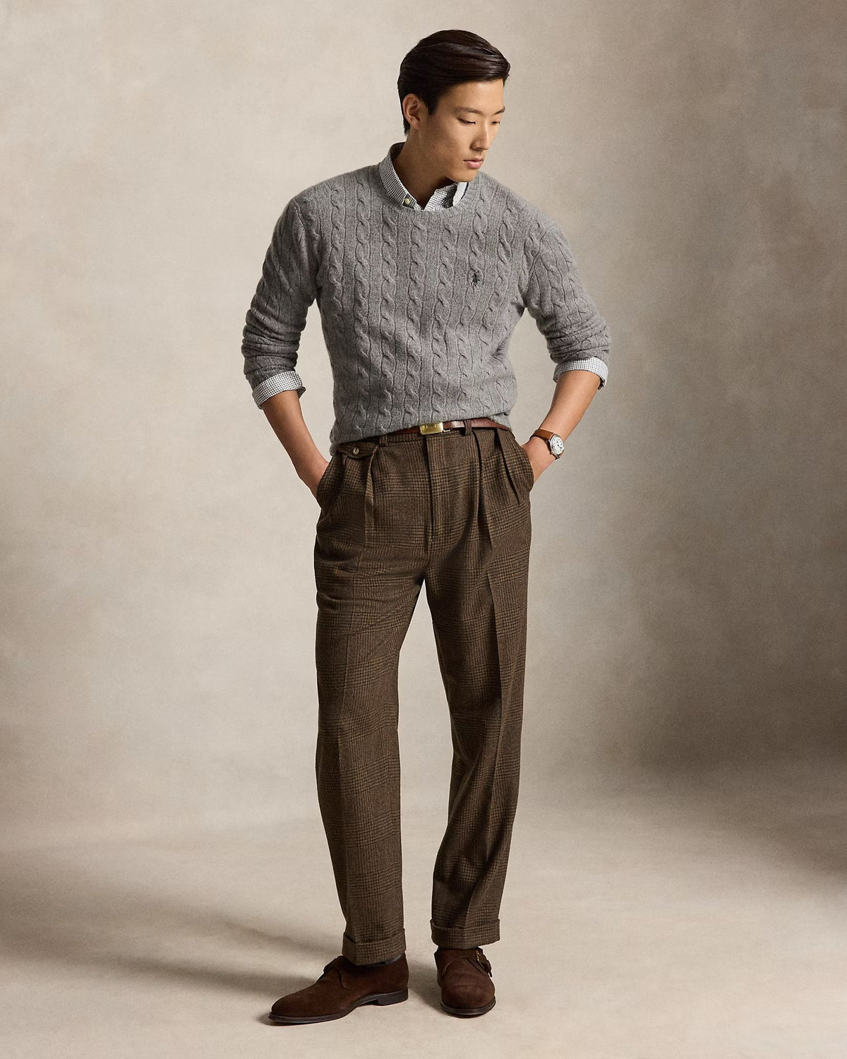 Maglia in lana e cashmere a trecce 710876762 012 POLO RALPH LAUREN 