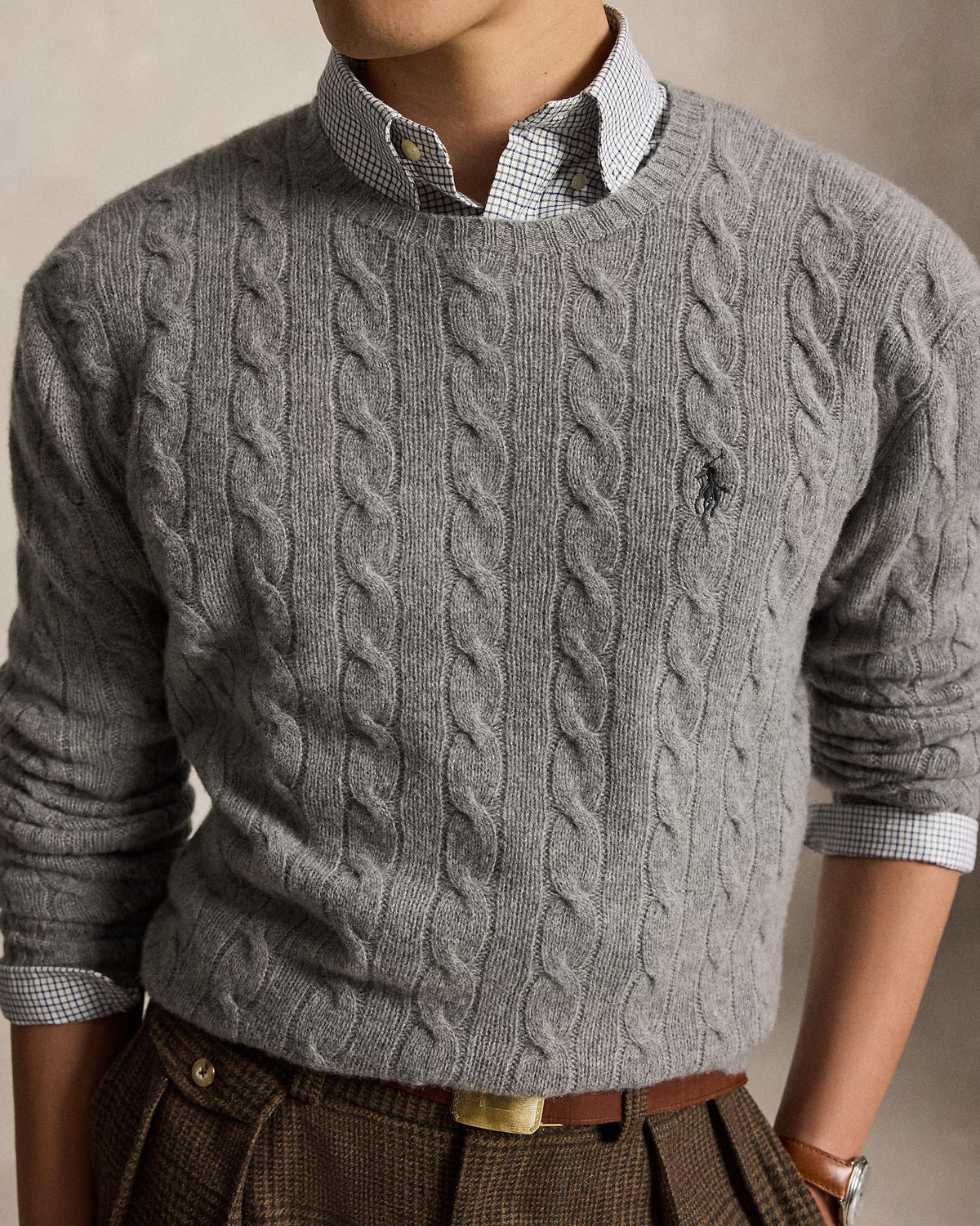Maglia in lana e cashmere a trecce 710876762 012 POLO RALPH LAUREN 